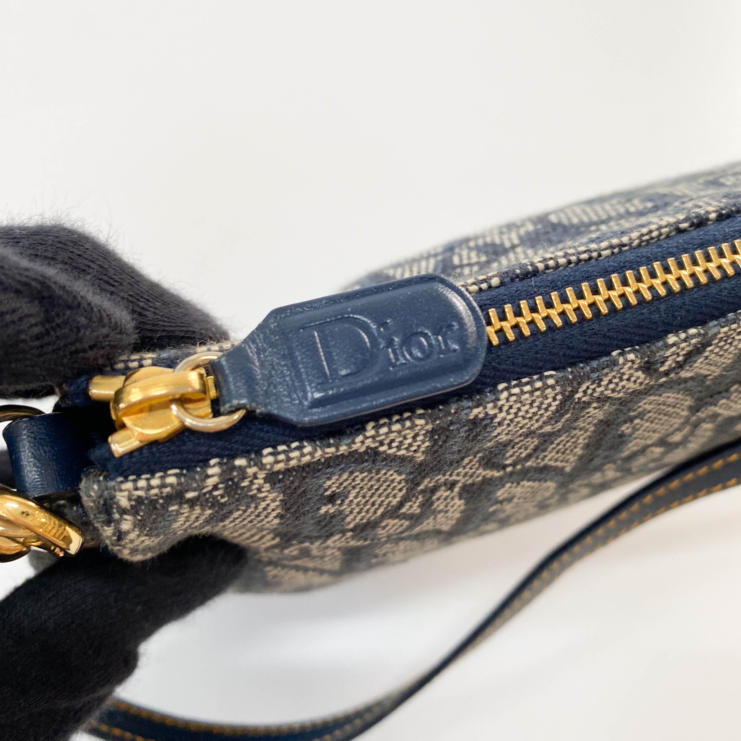 Trotter Saddle Navy Oblique Canvas Bag