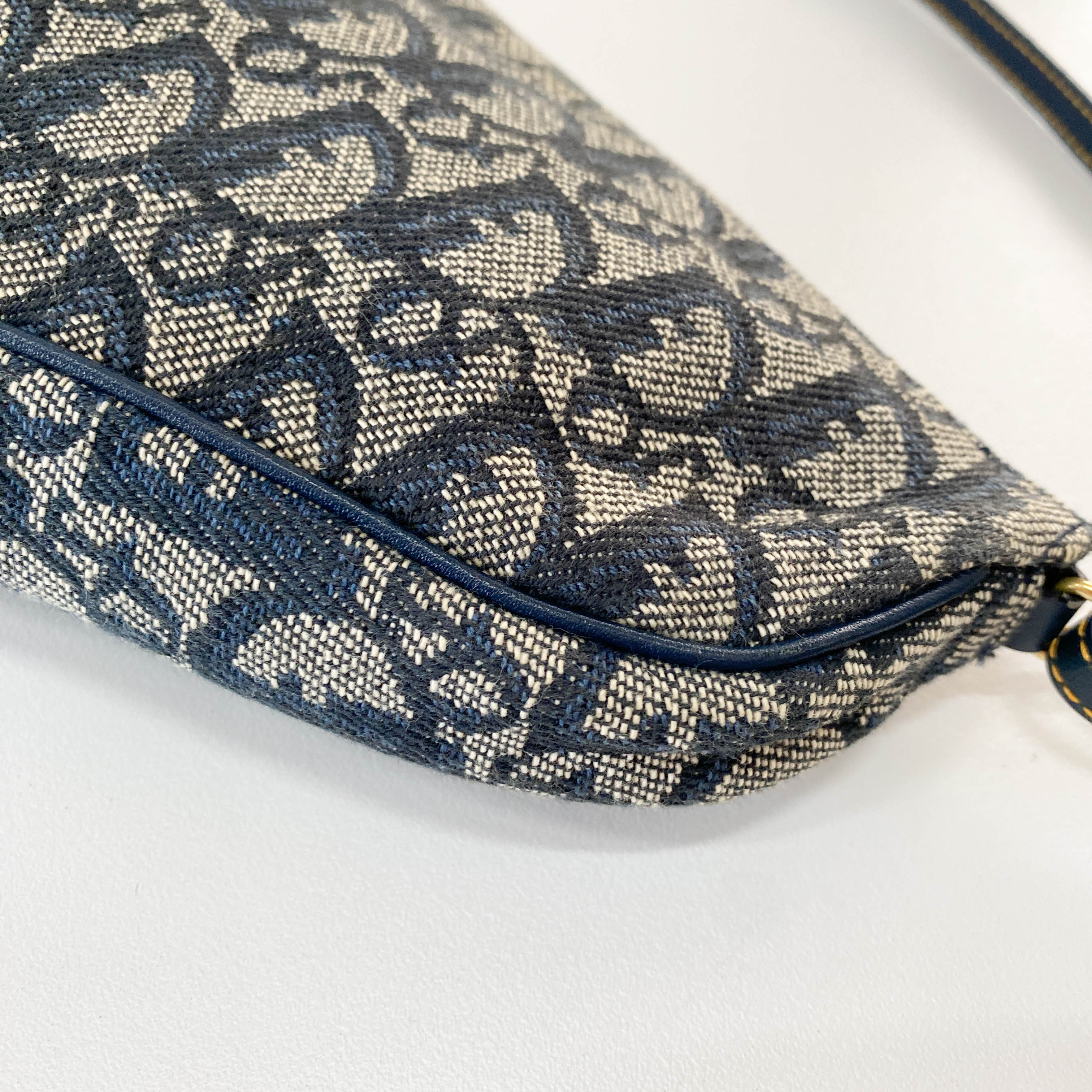 Trotter Saddle Navy Oblique Canvas Bag