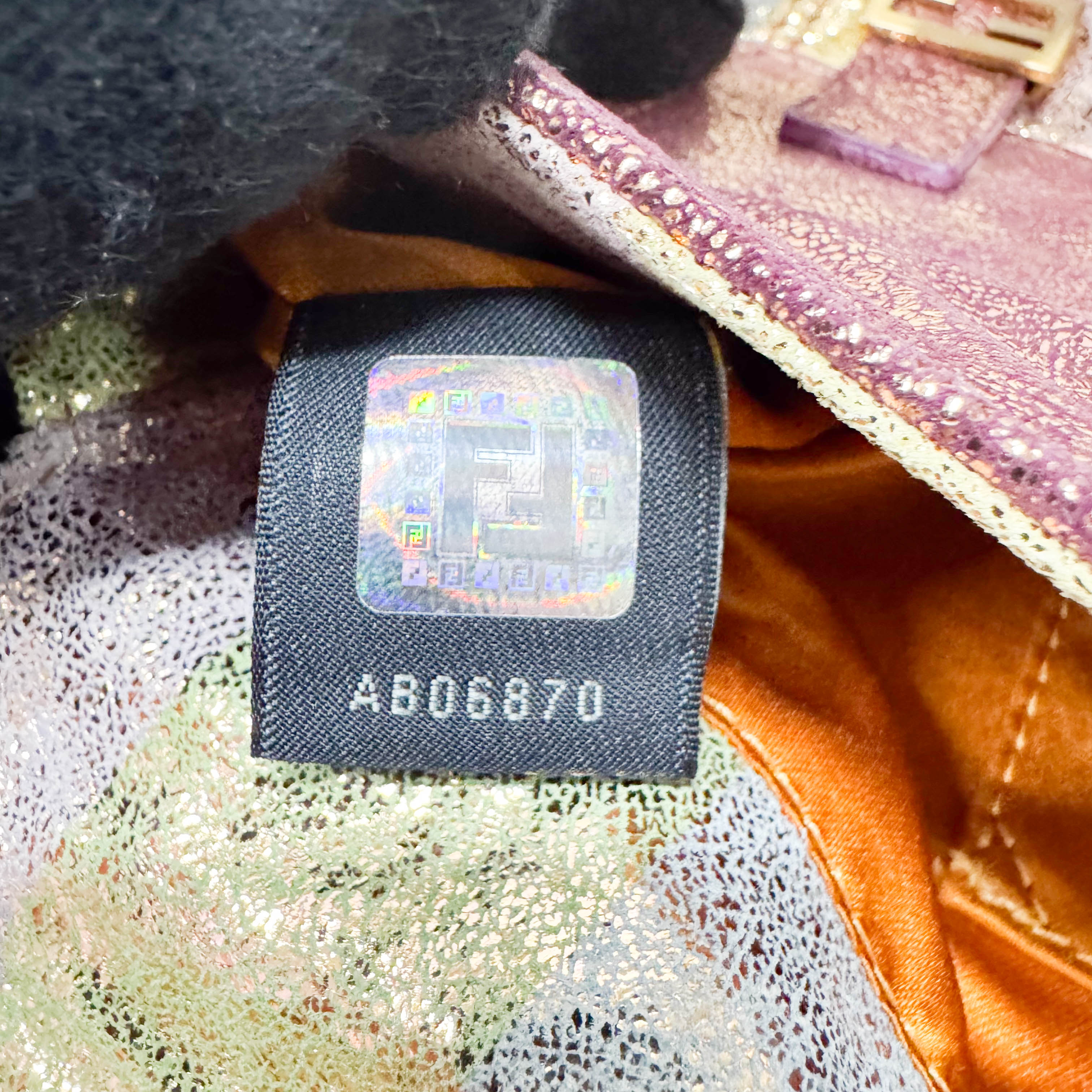 Baguette Multicolour Pequin Suede Flap Bag