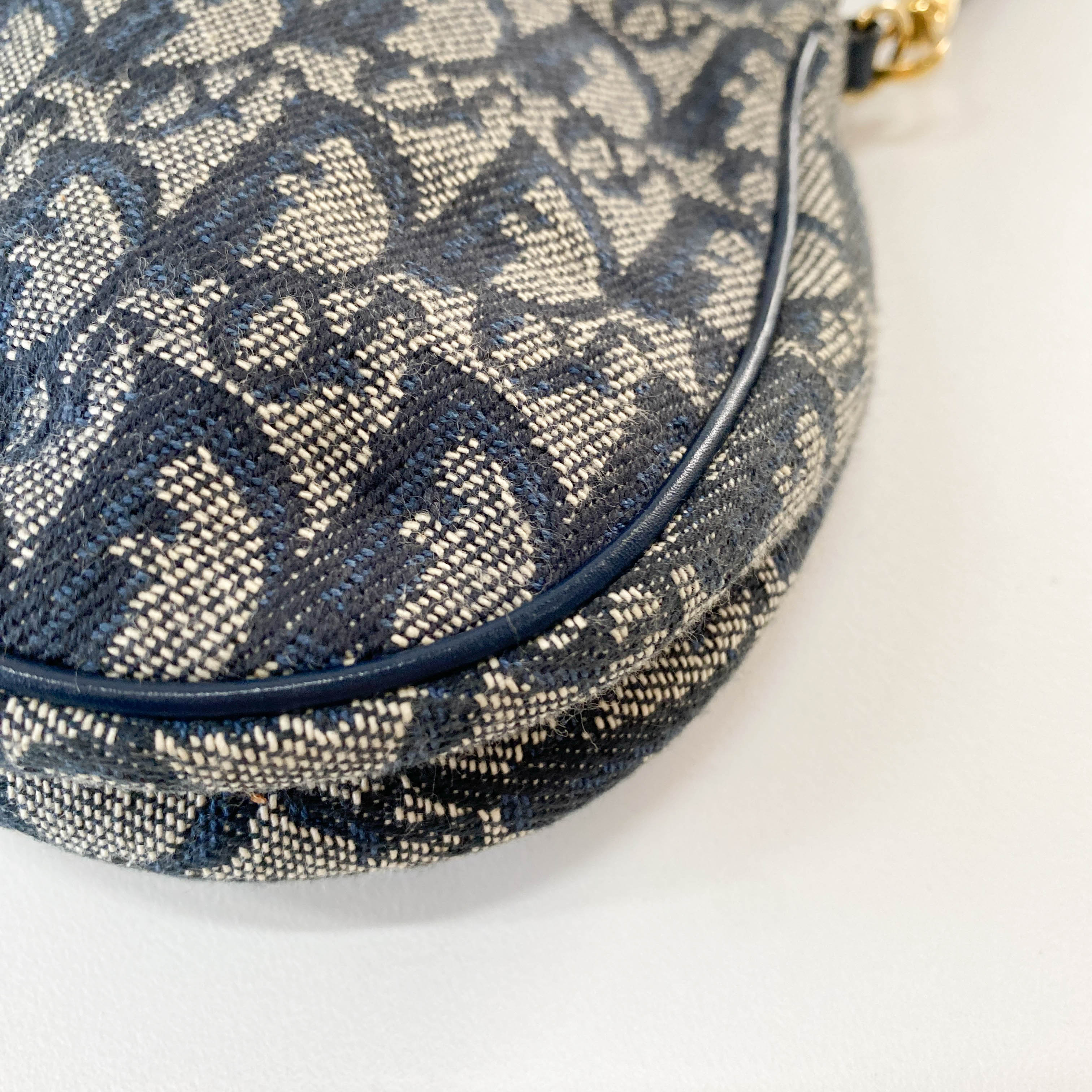 Trotter Saddle Navy Oblique Canvas Bag