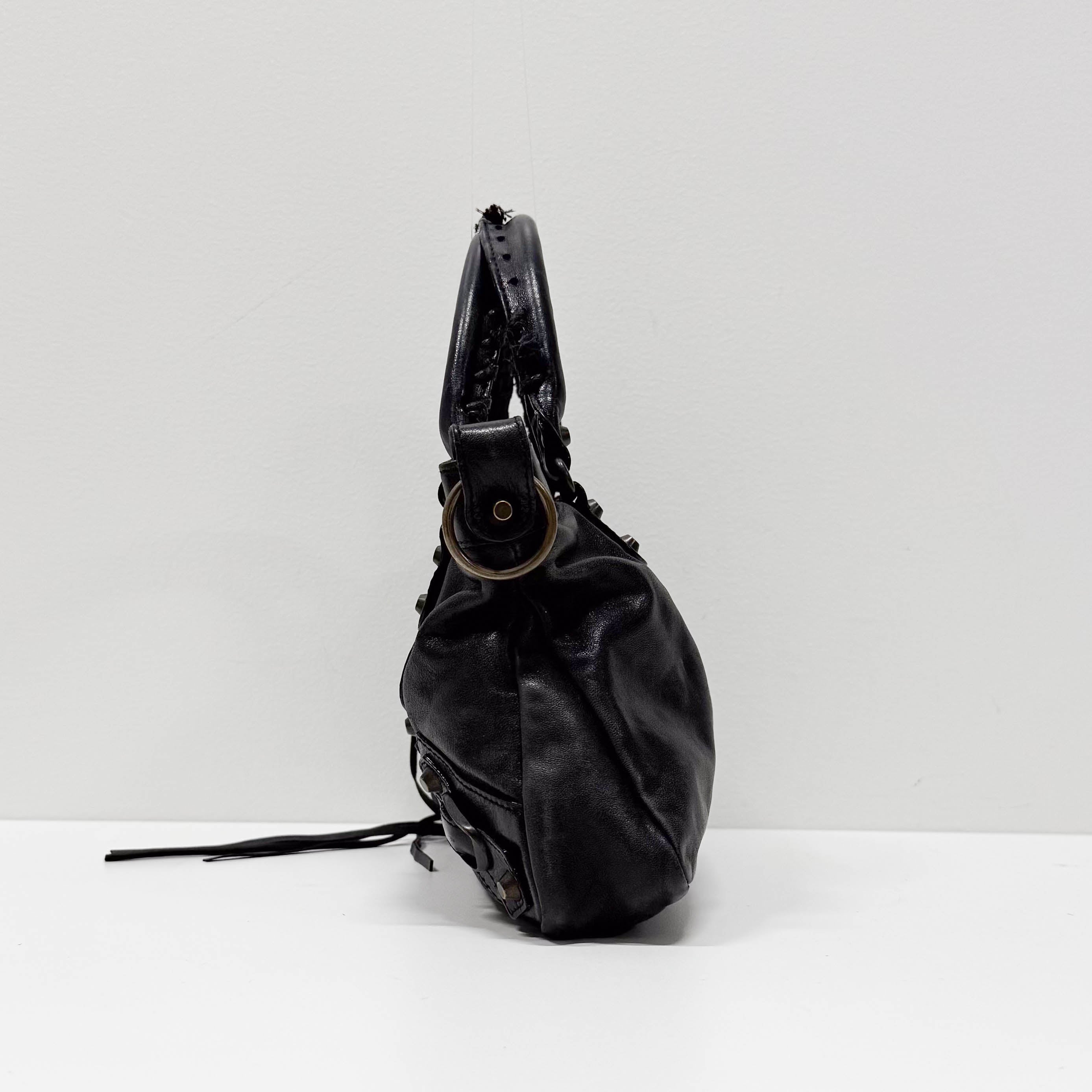 The First Black Calfskin Leather Handlebag