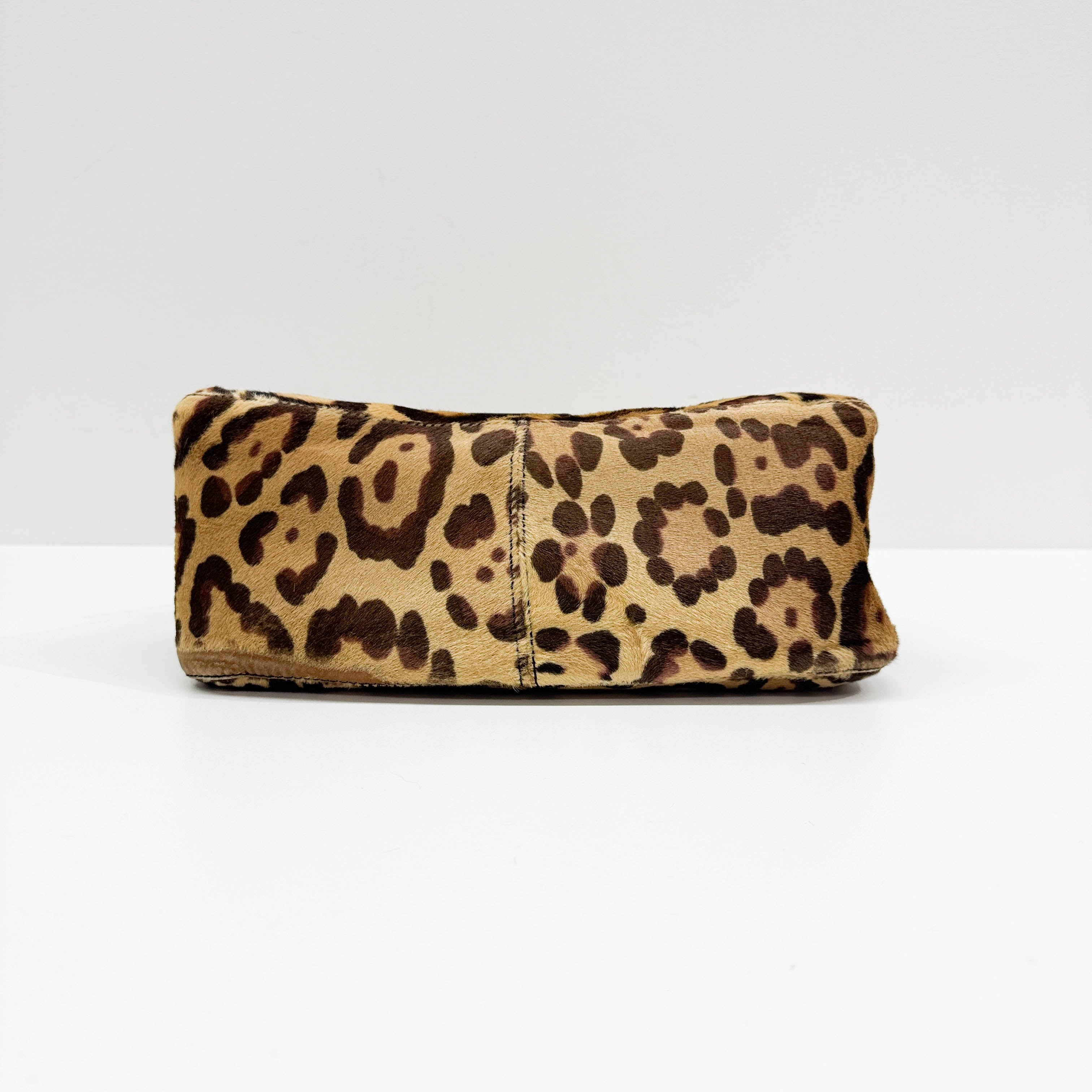 Mamma Baguette Brown Leopard Print Pony Hair Shoulder Bag