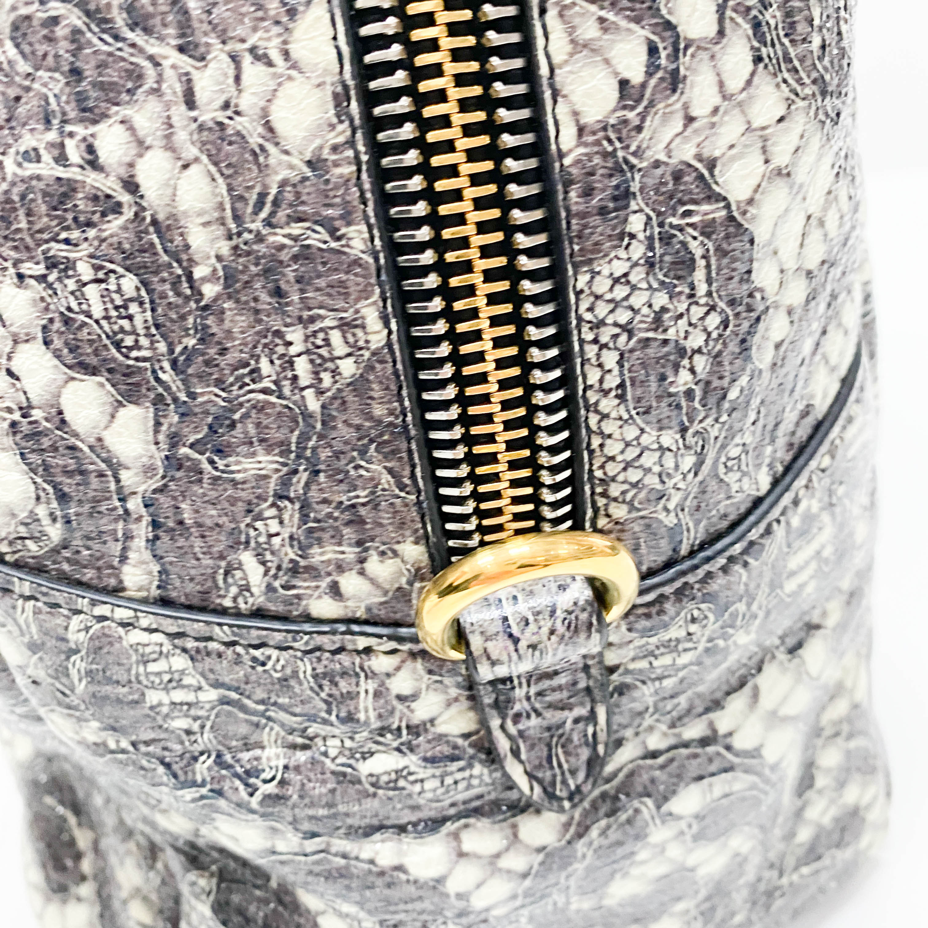 Saffiano Bauletto Grey Lace Leather Unspecified Hand Bag