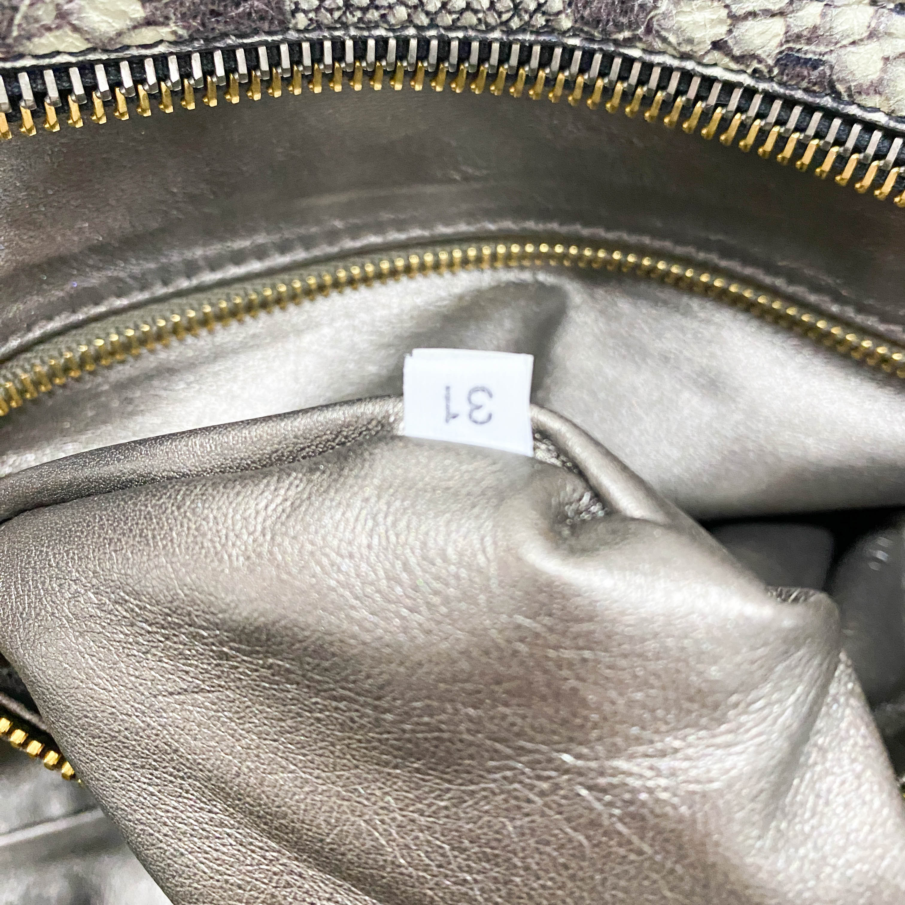 Saffiano Bauletto Grey Lace Leather Unspecified Hand Bag