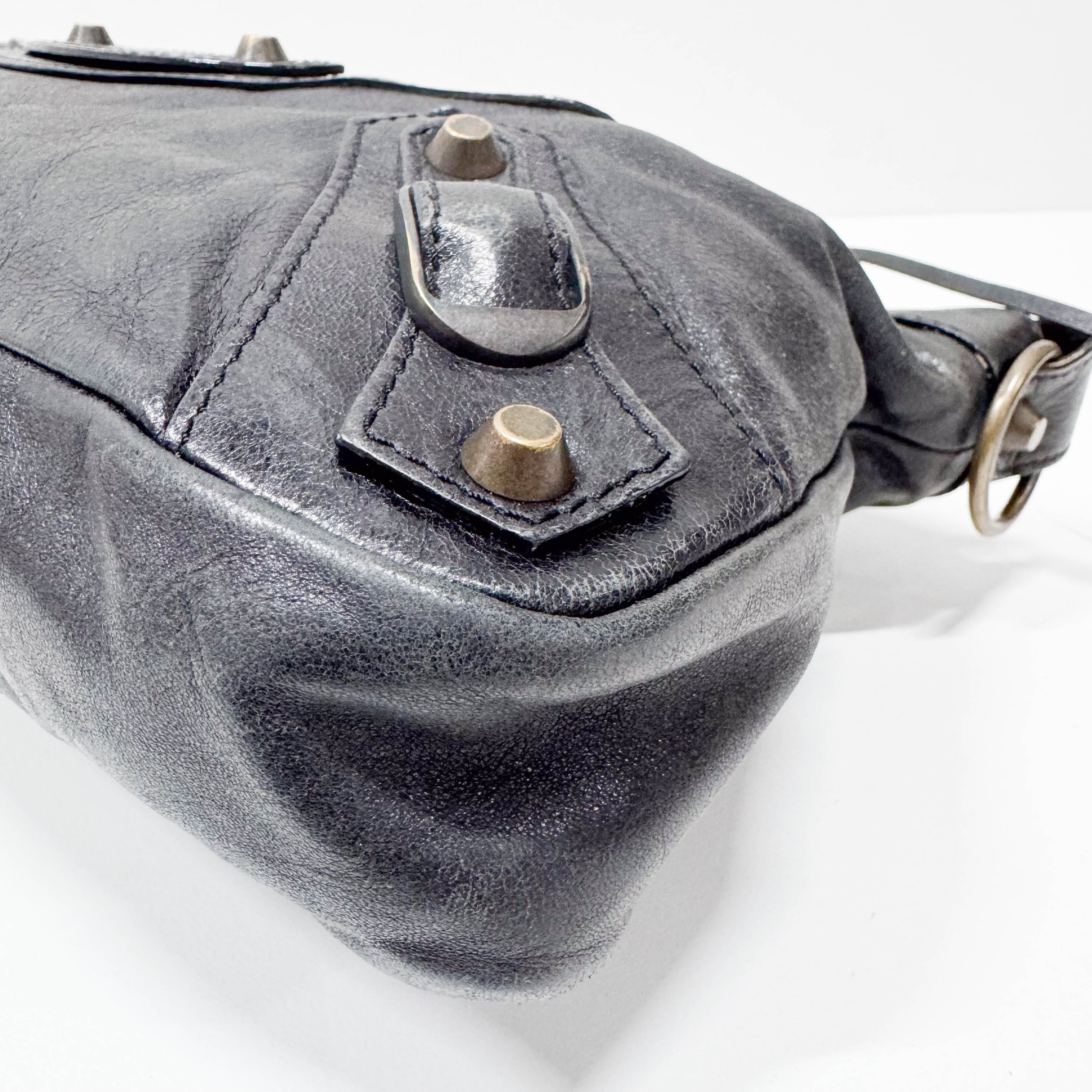 The First Black Calfskin Leather Handlebag
