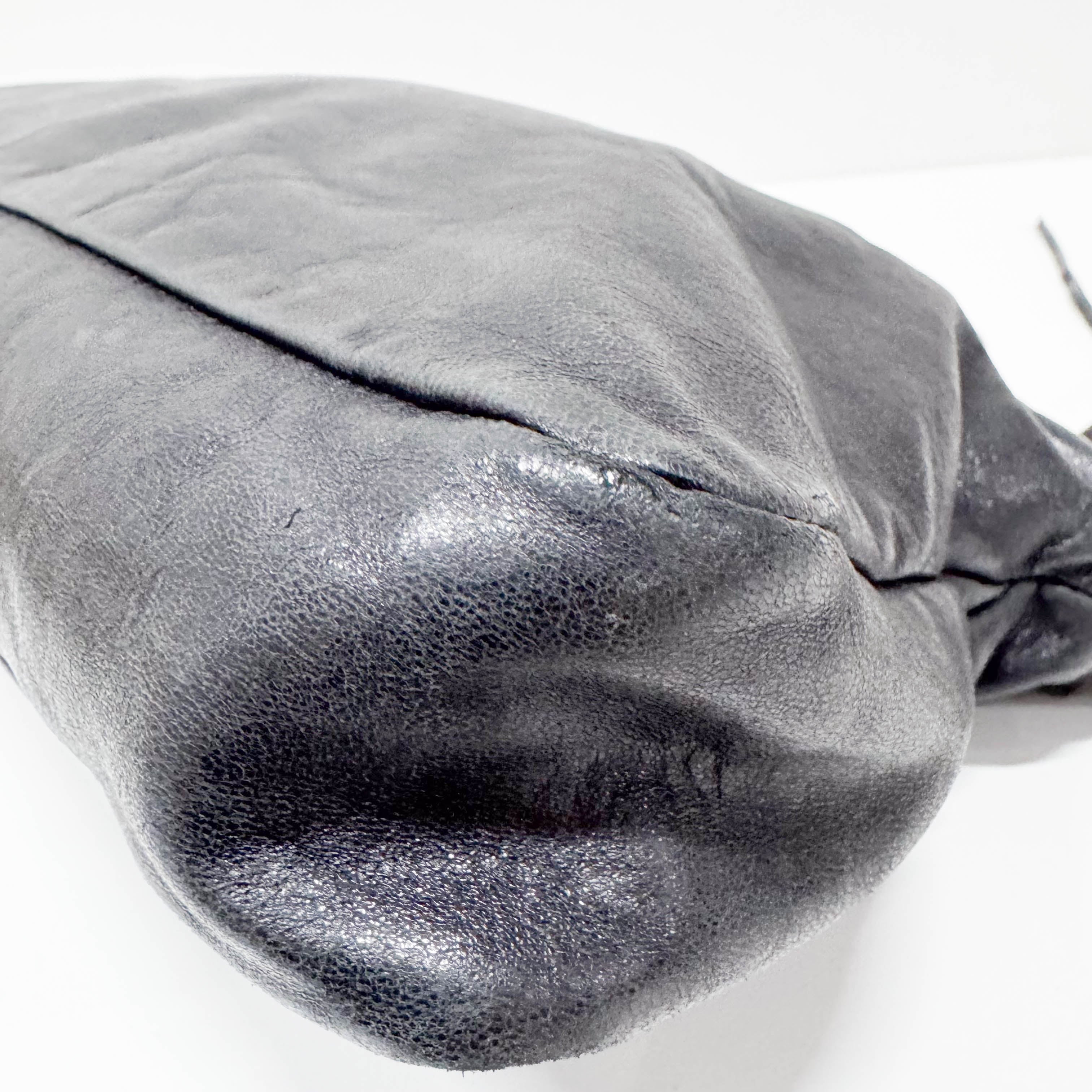 The First Black Calfskin Leather Handlebag