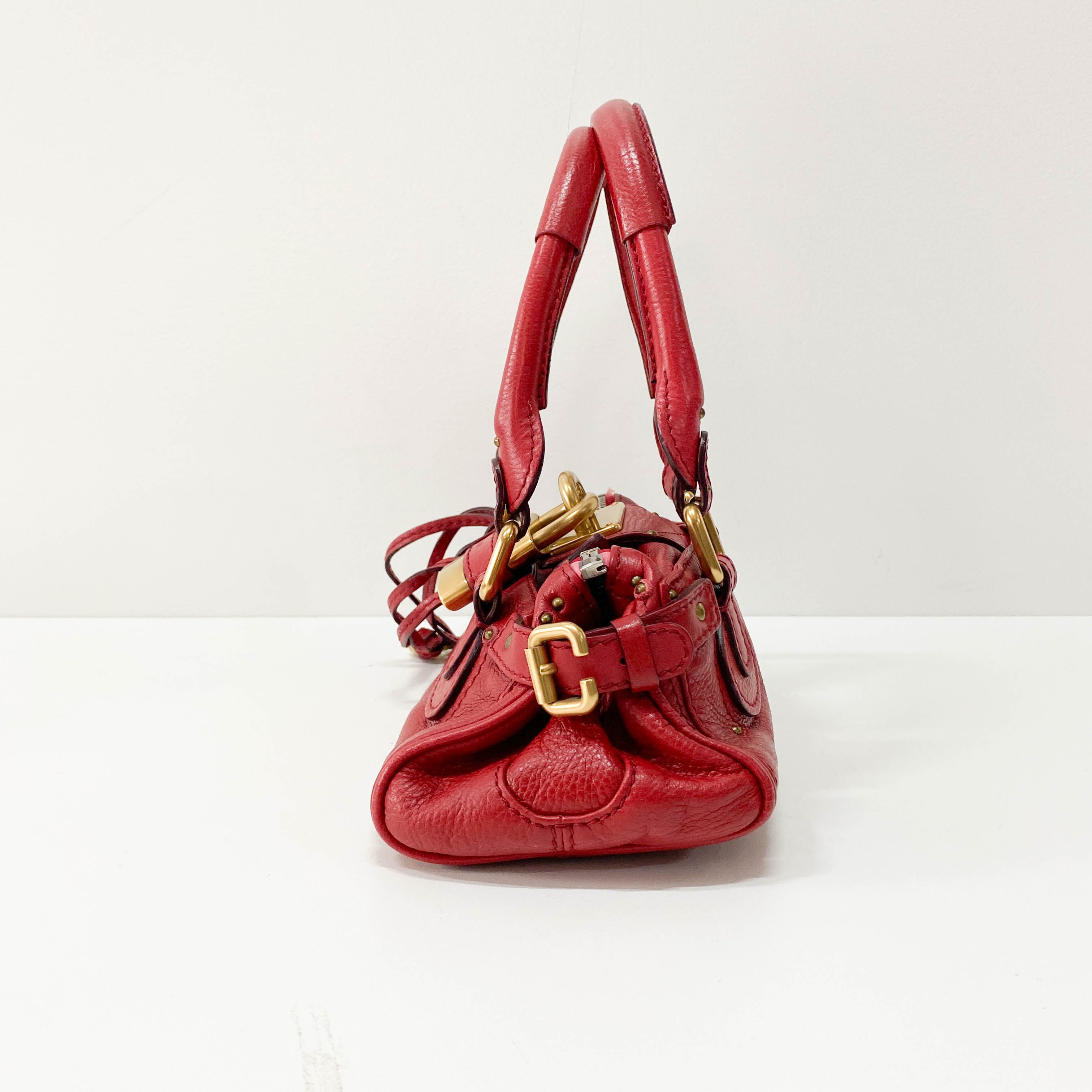 Paddington Small Red Leather Shoulder Bag