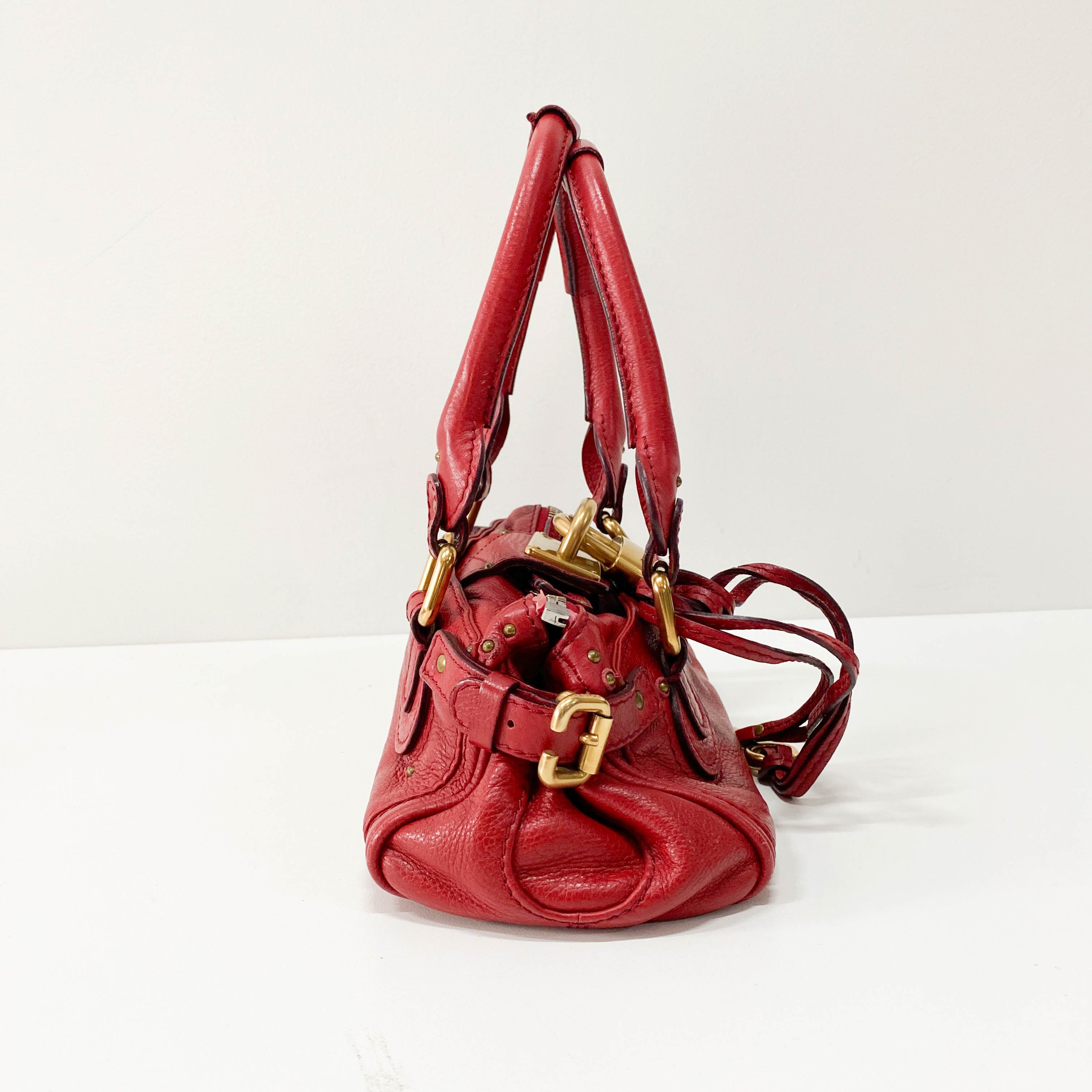 Paddington Small Red Leather Shoulder Bag