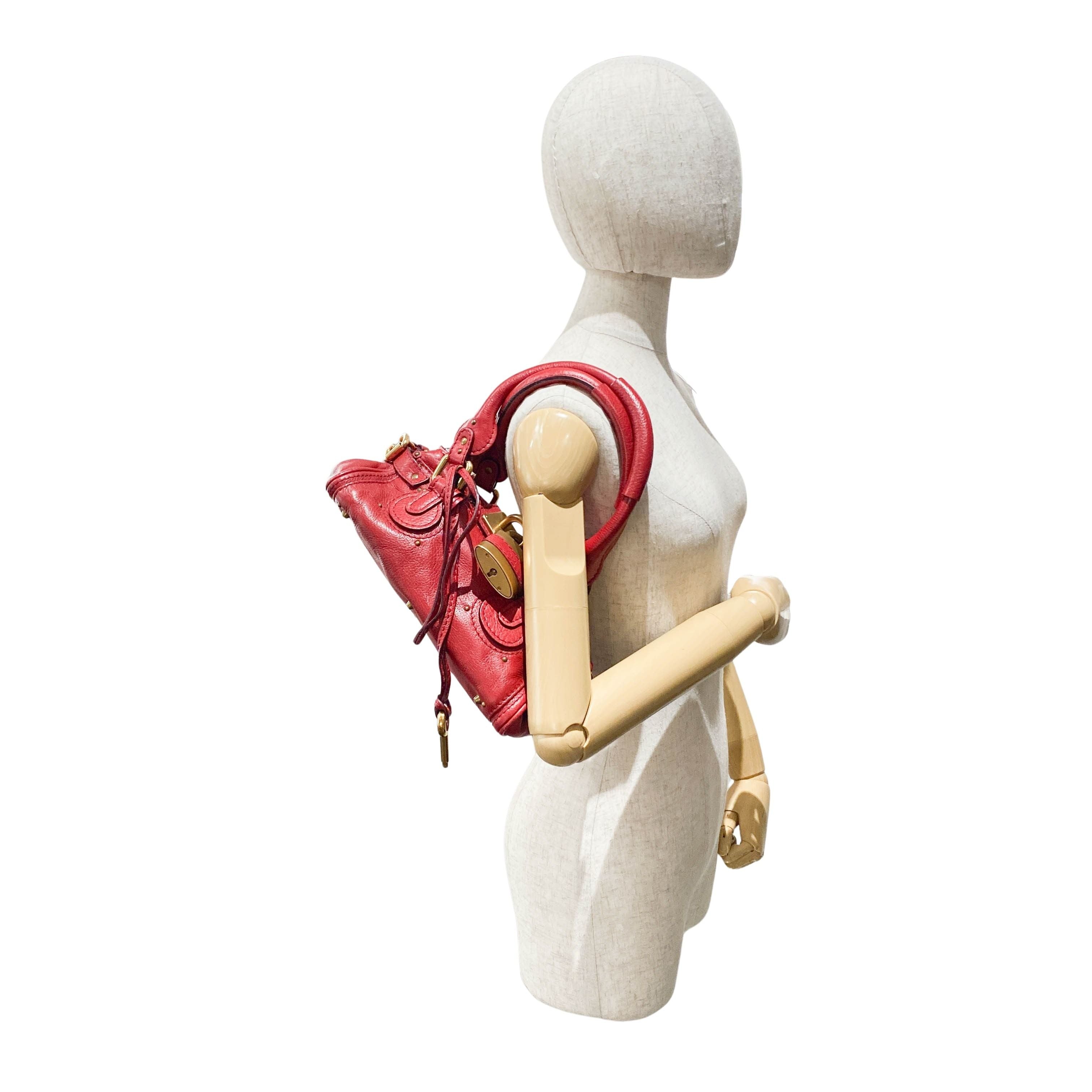 Paddington Small Red Leather Shoulder Bag