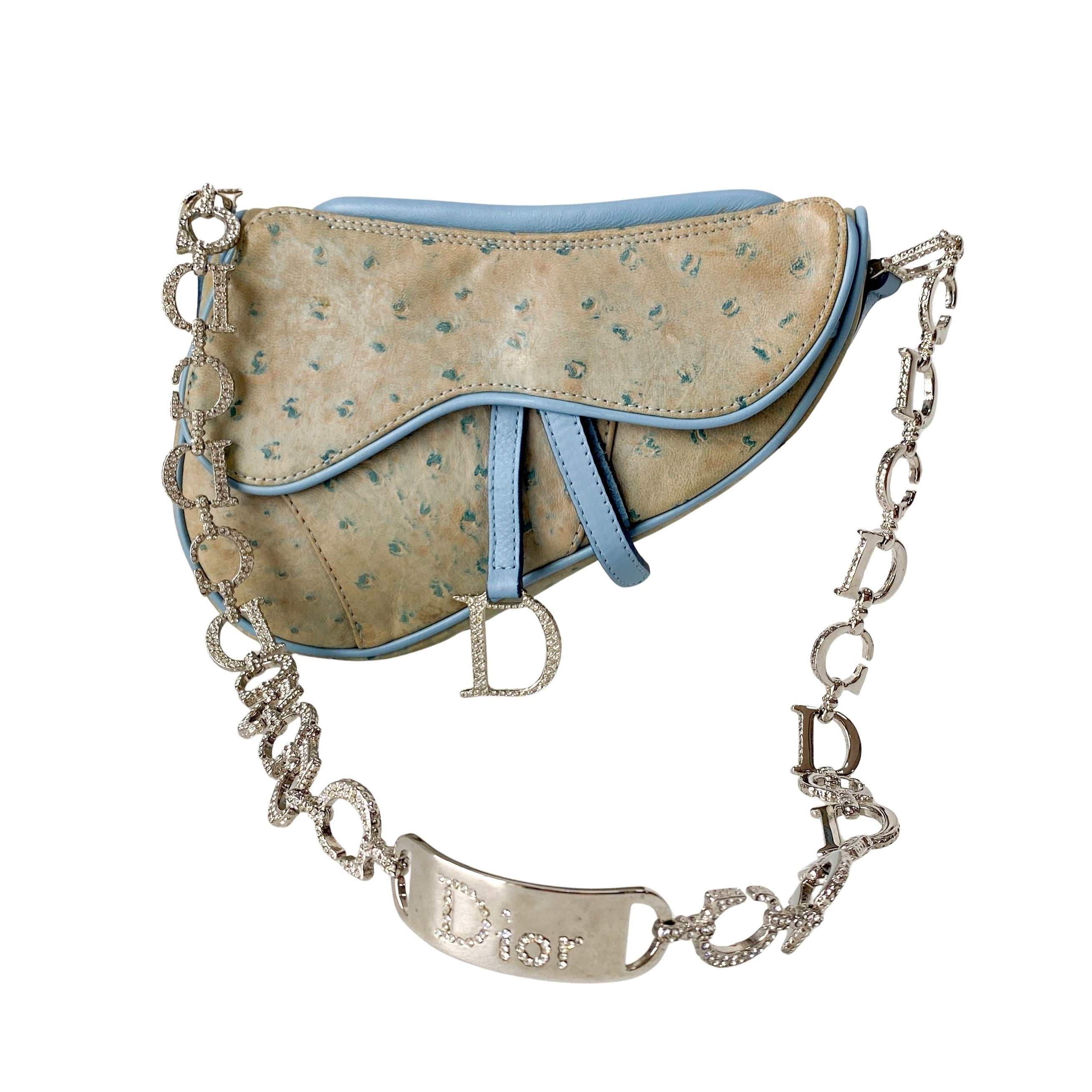 Saddle Multi-colour Leather & Rhinestone Bag