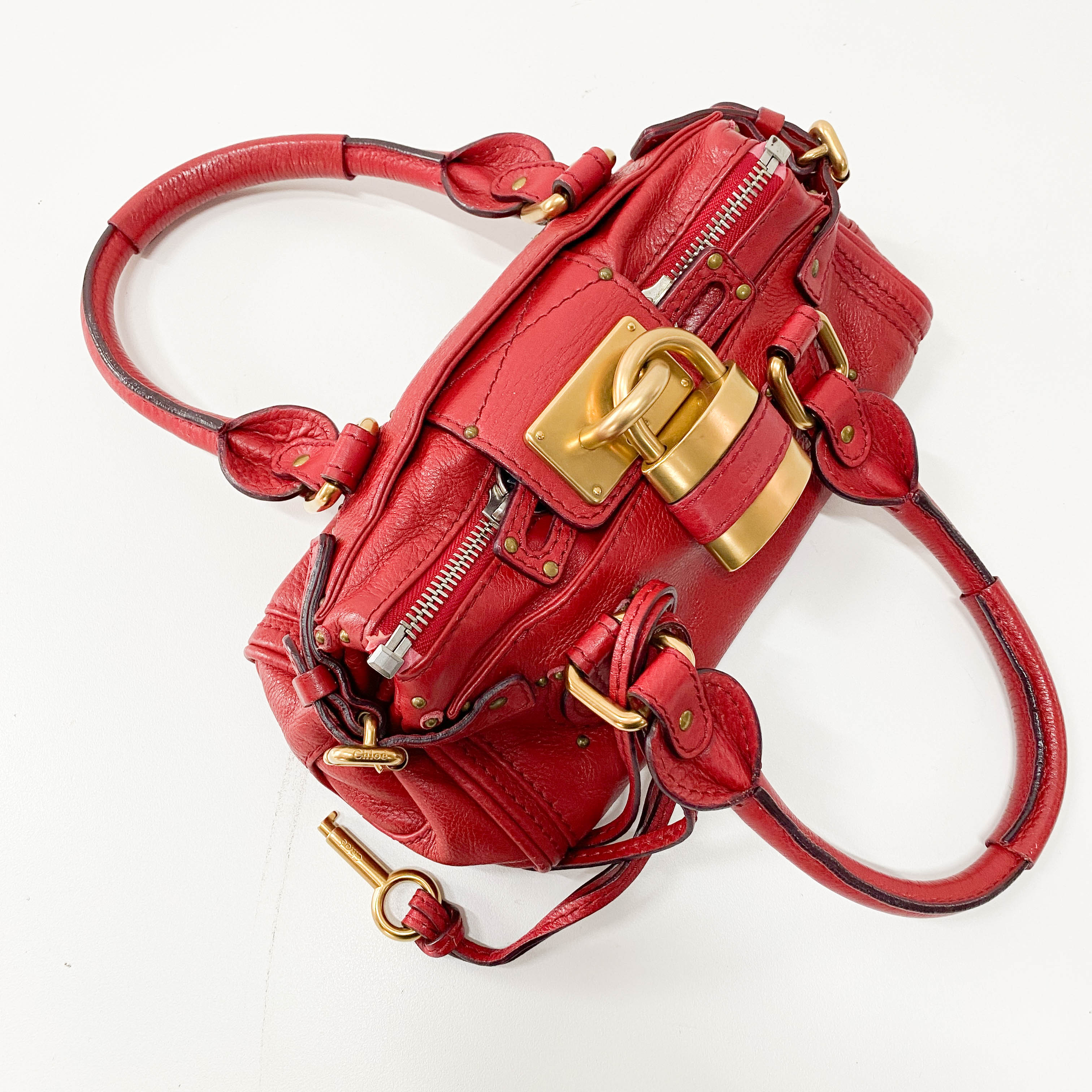 Paddington Small Red Leather Shoulder Bag