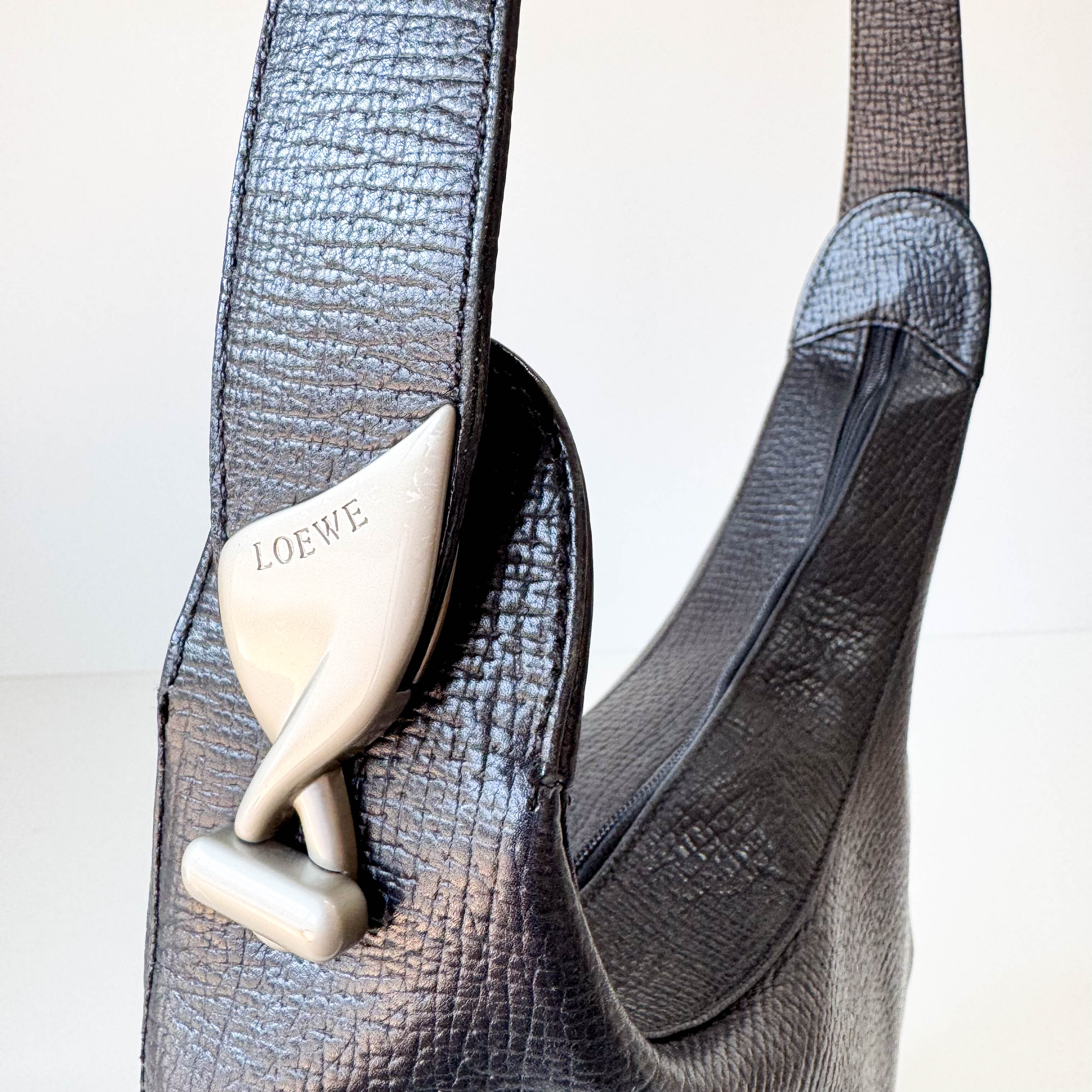 Hobo Leather Black Shoulder Bag