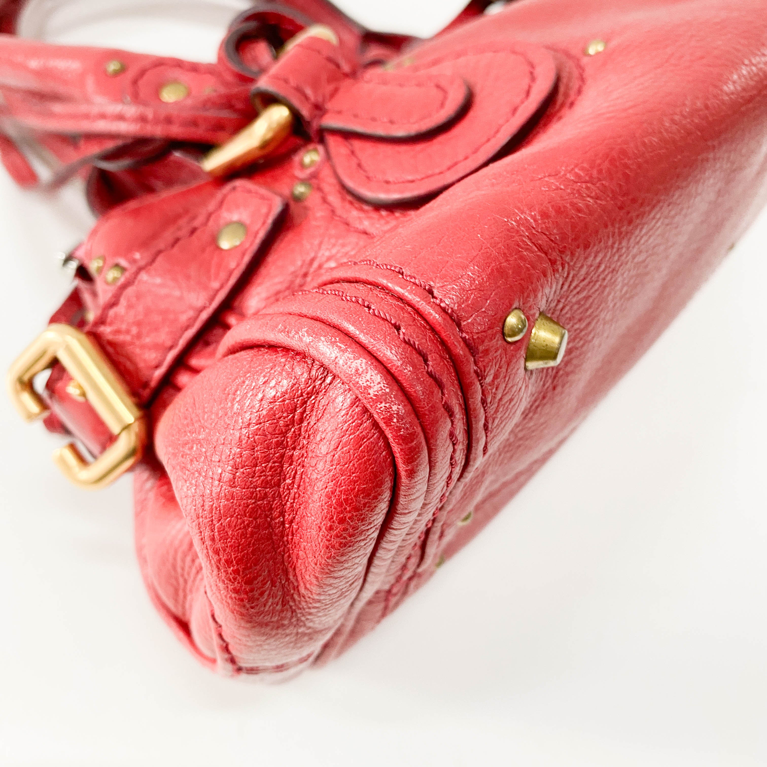 Paddington Small Red Leather Shoulder Bag