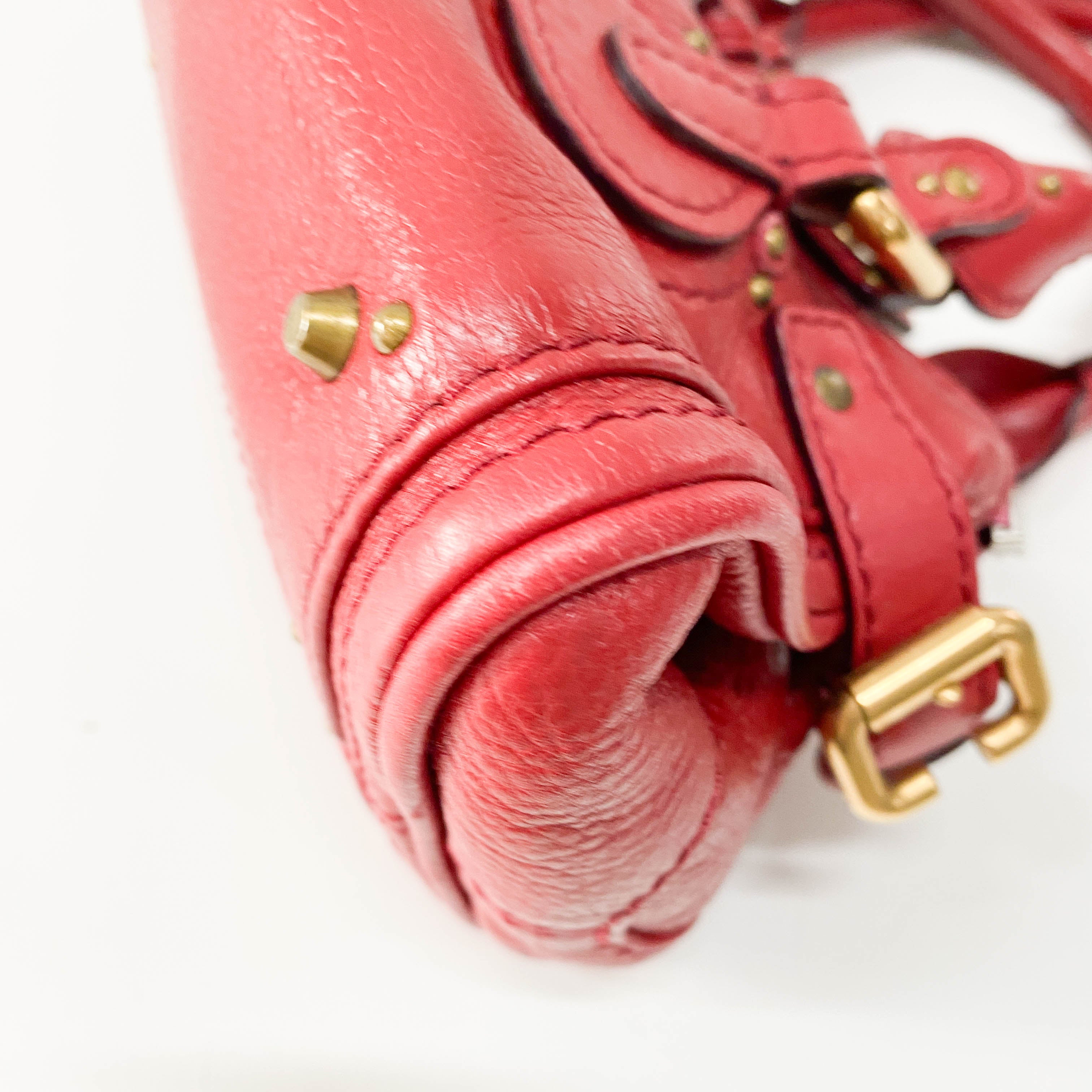 Paddington Small Red Leather Shoulder Bag