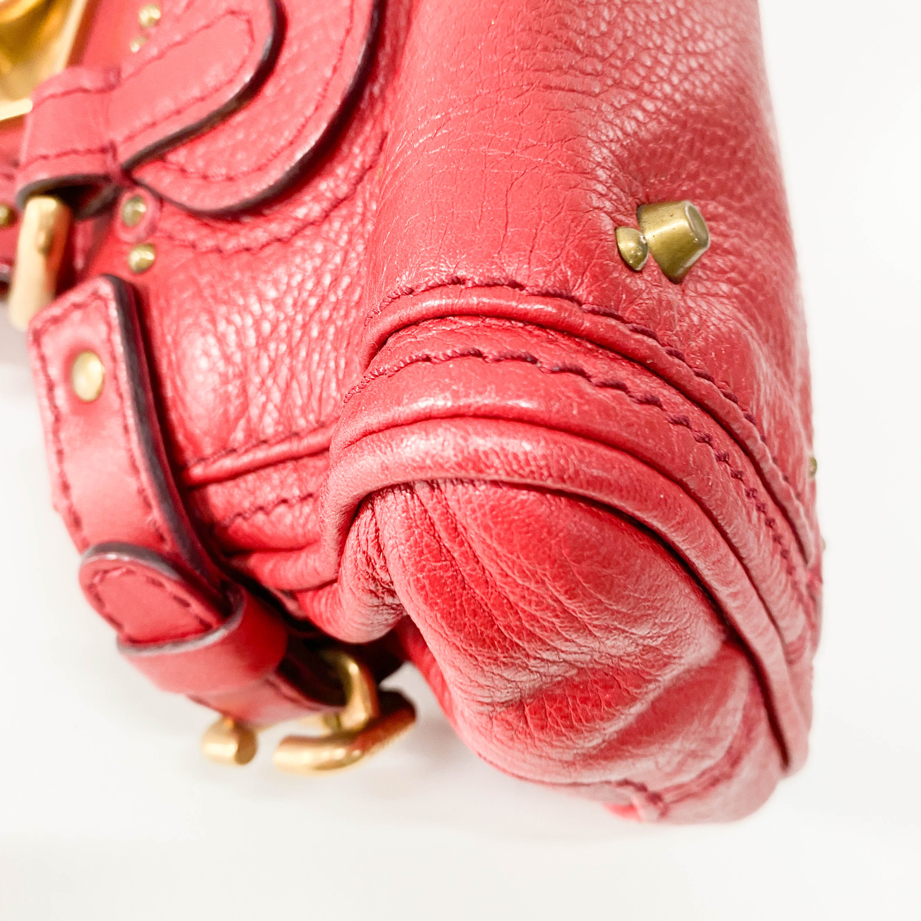 Paddington Small Red Leather Shoulder Bag