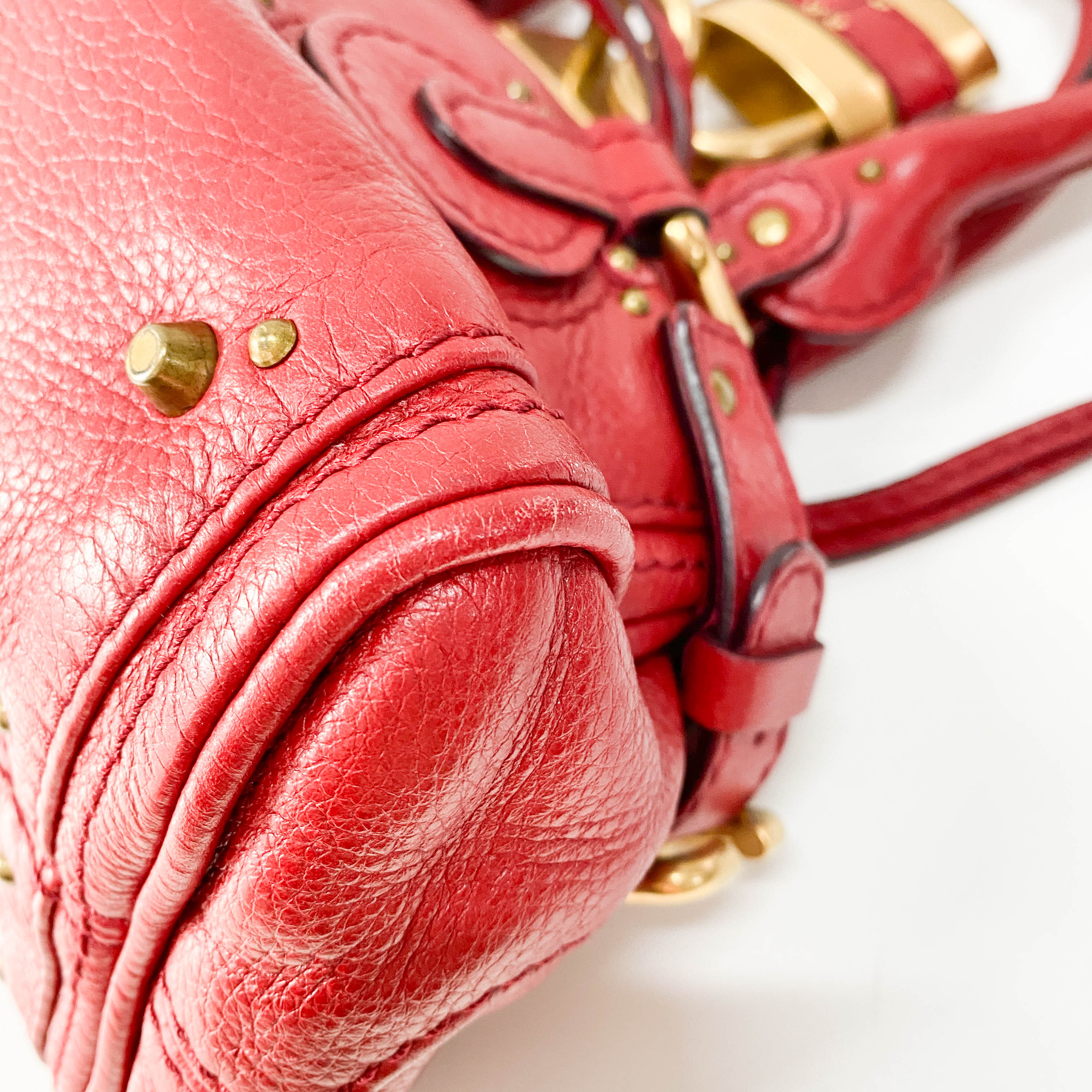 Paddington Small Red Leather Shoulder Bag