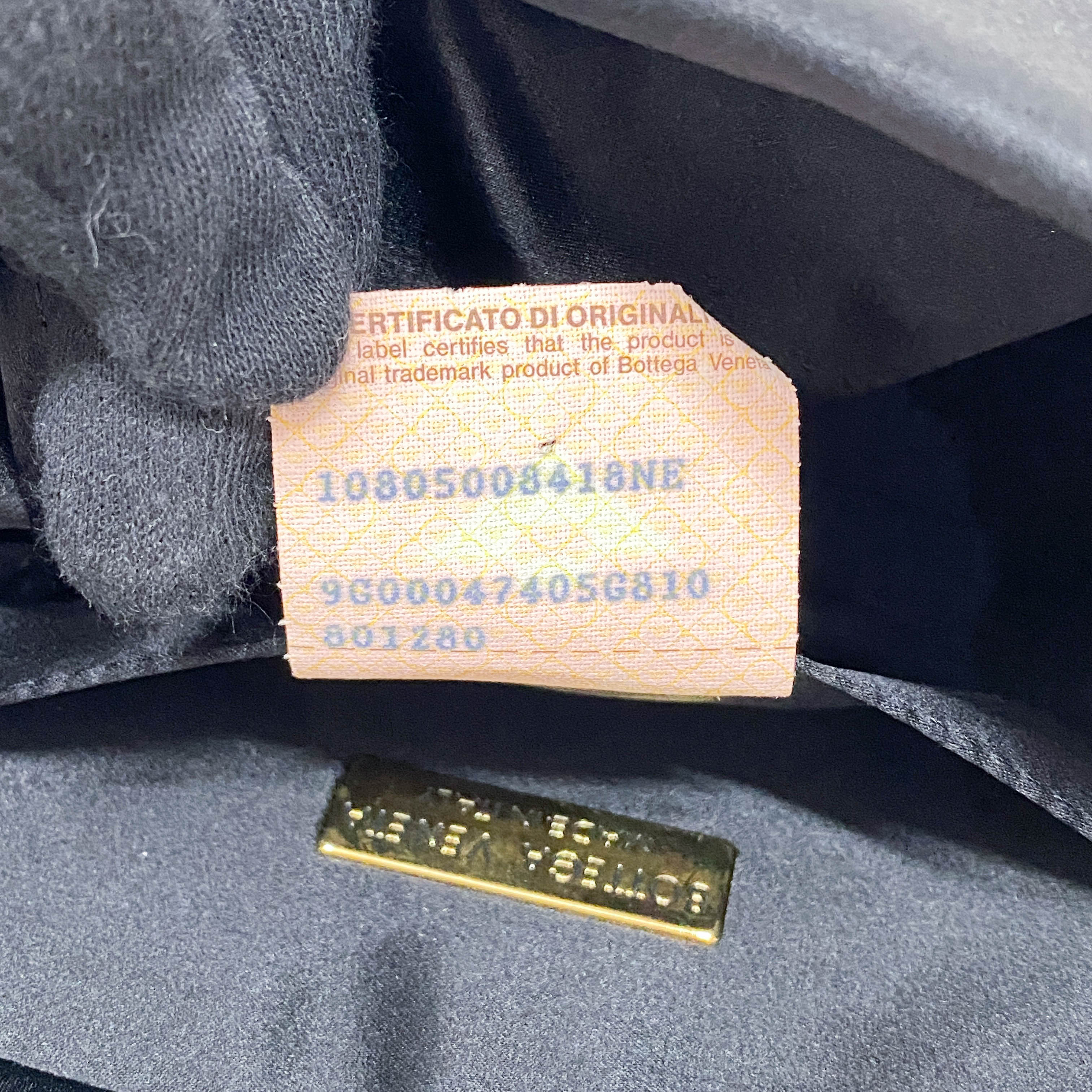 Intrecciato Black Satin Shoulder Bag