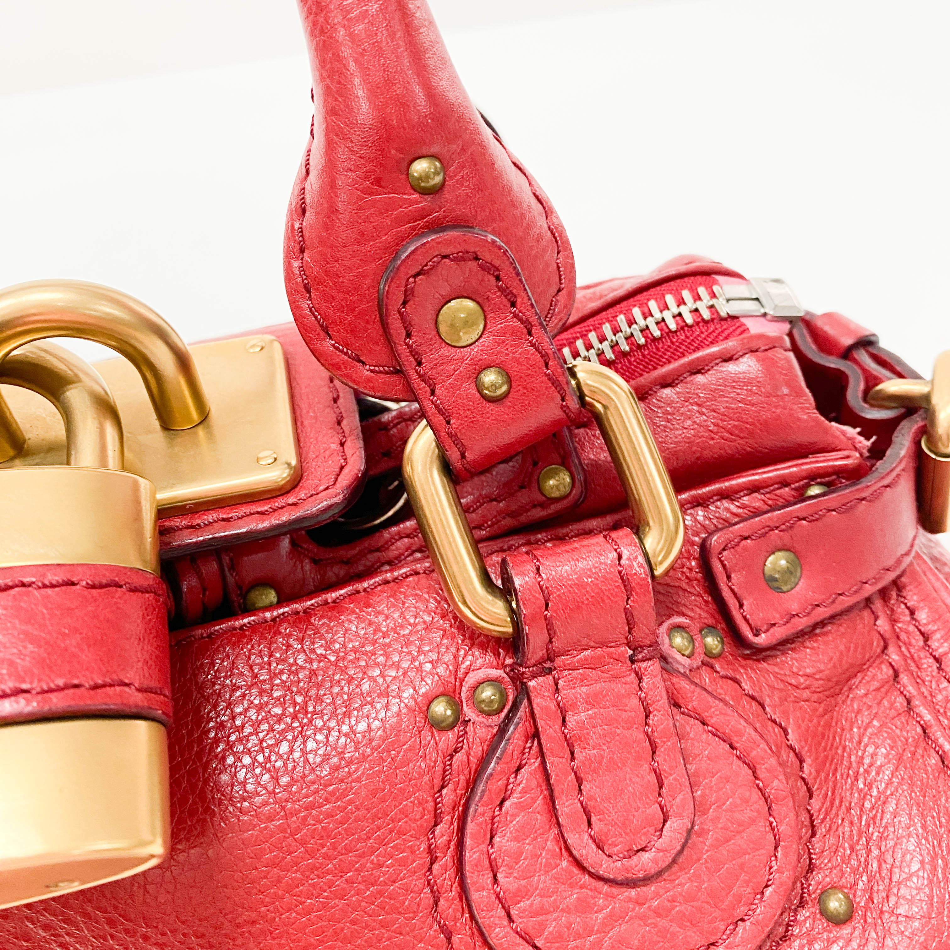 Paddington Small Red Leather Shoulder Bag