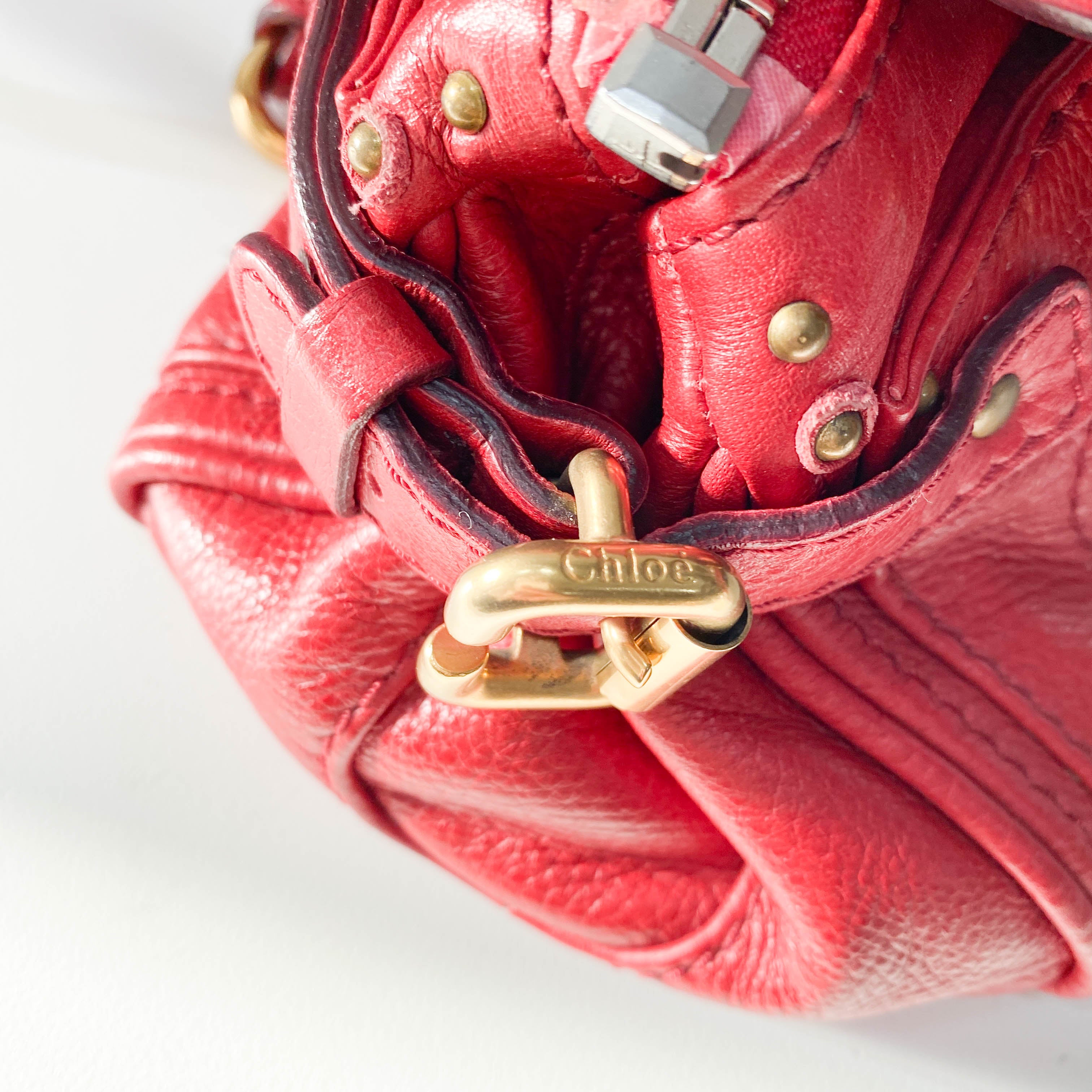Paddington Small Red Leather Shoulder Bag