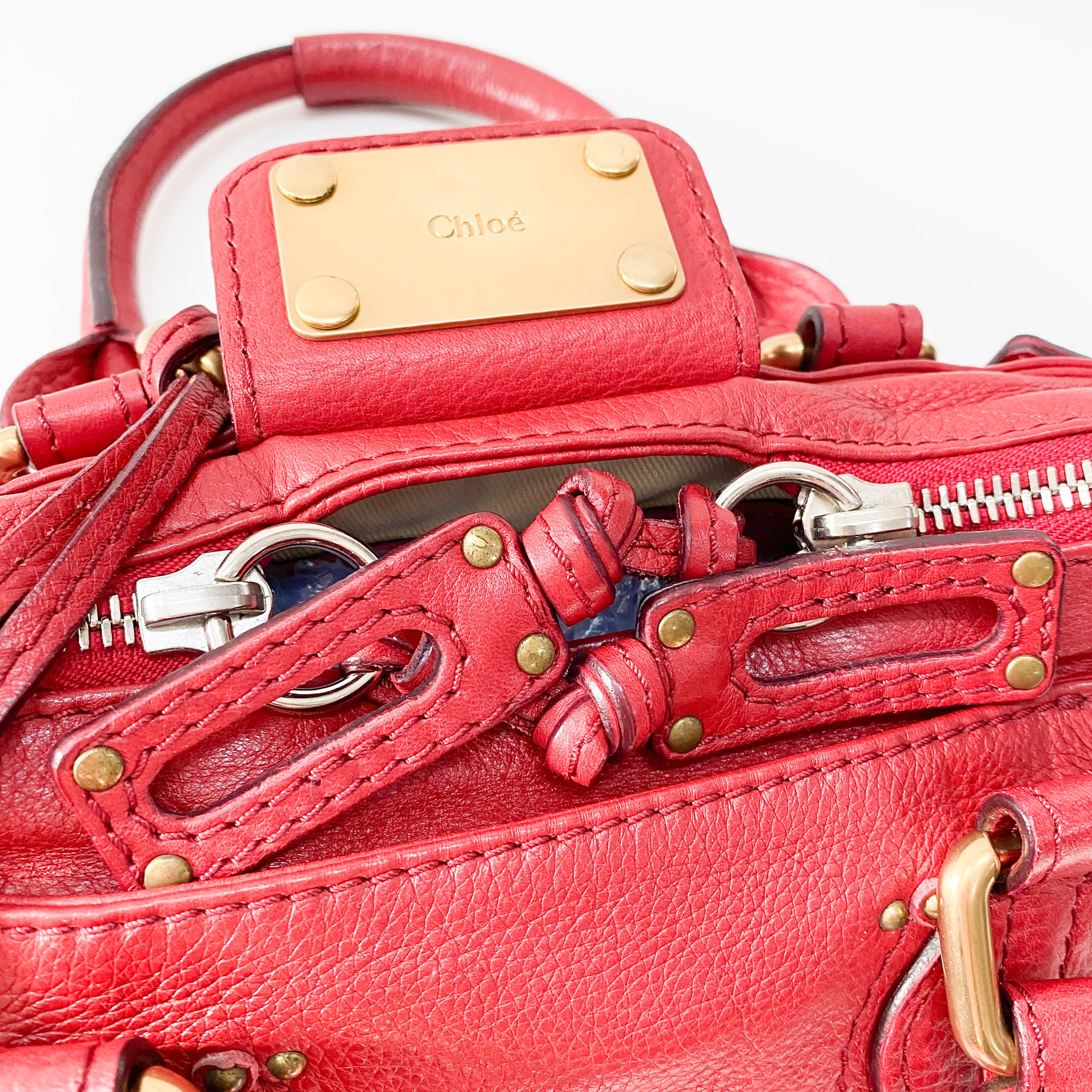 Paddington Small Red Leather Shoulder Bag