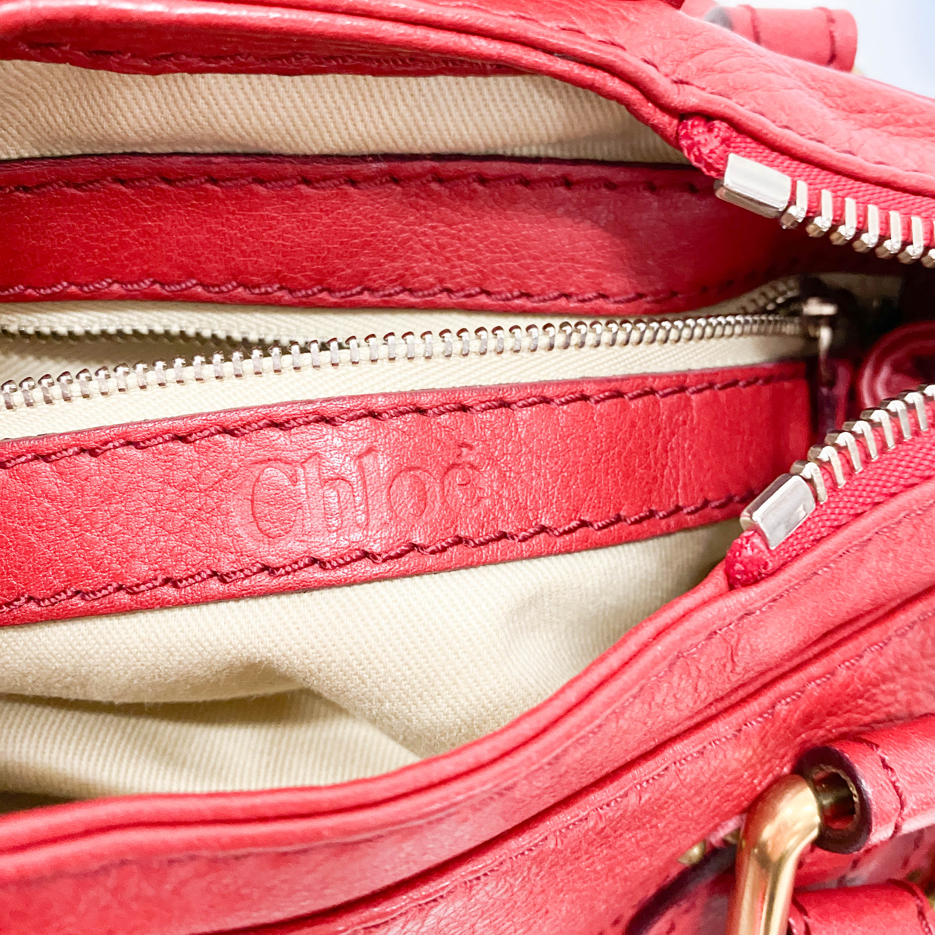 Paddington Small Red Leather Shoulder Bag