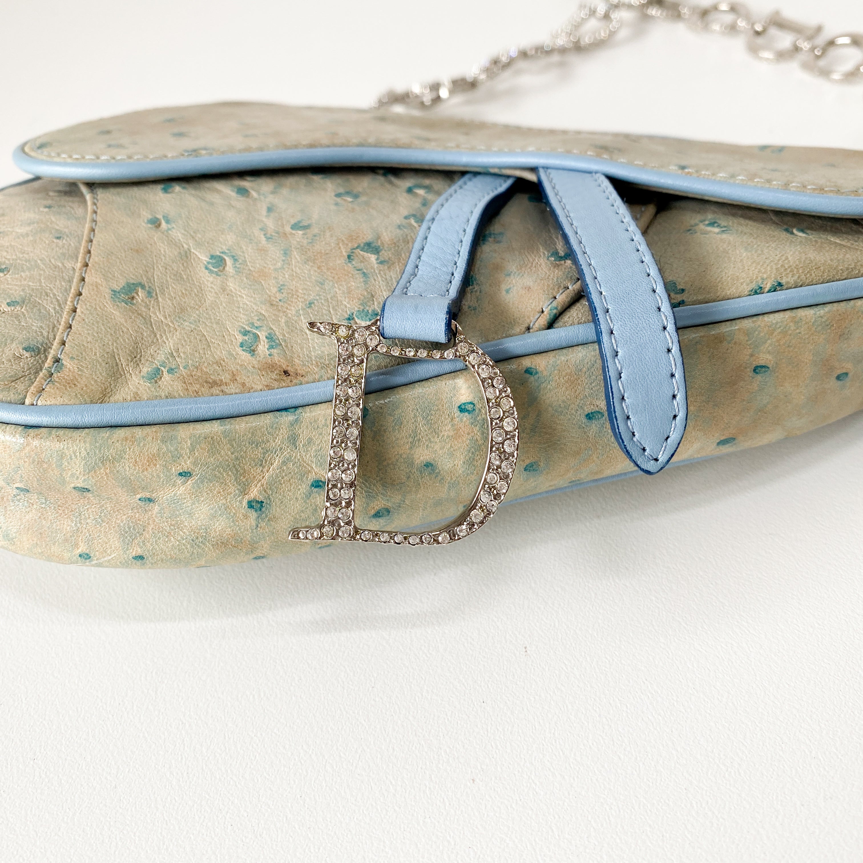 Saddle Multi-colour Leather & Rhinestone Bag