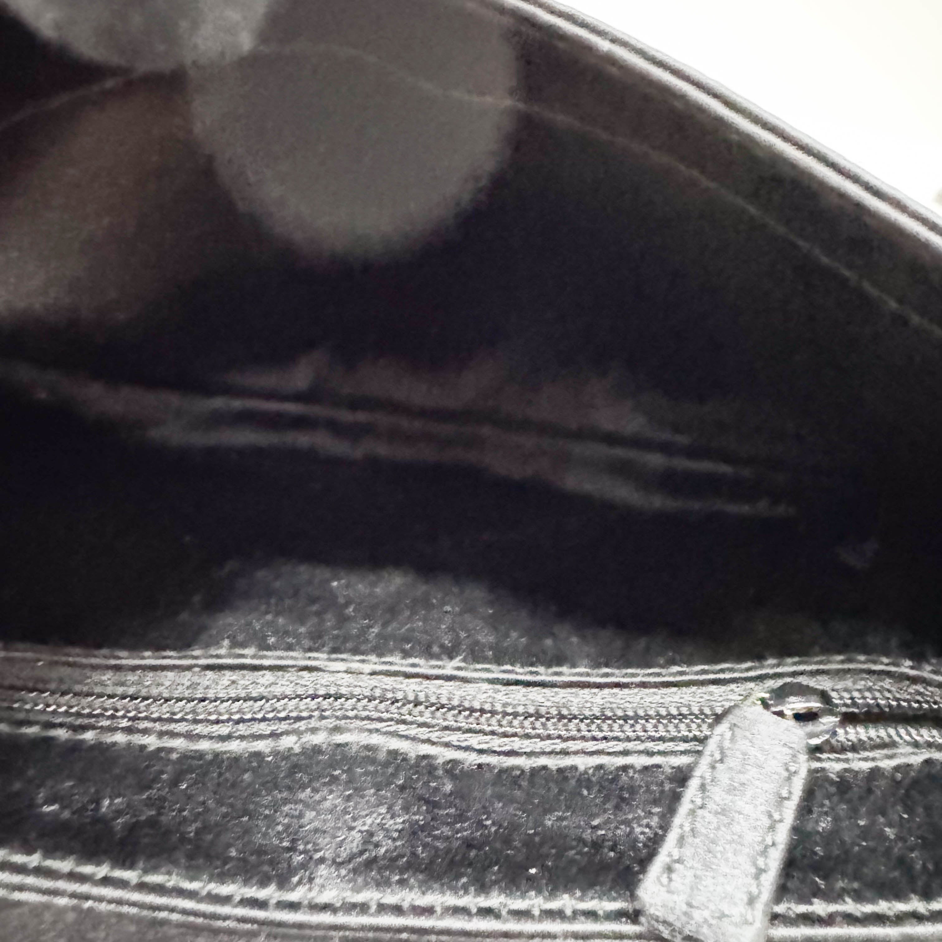 Jackie Mini Black Satin Bamboo Handle Handbag