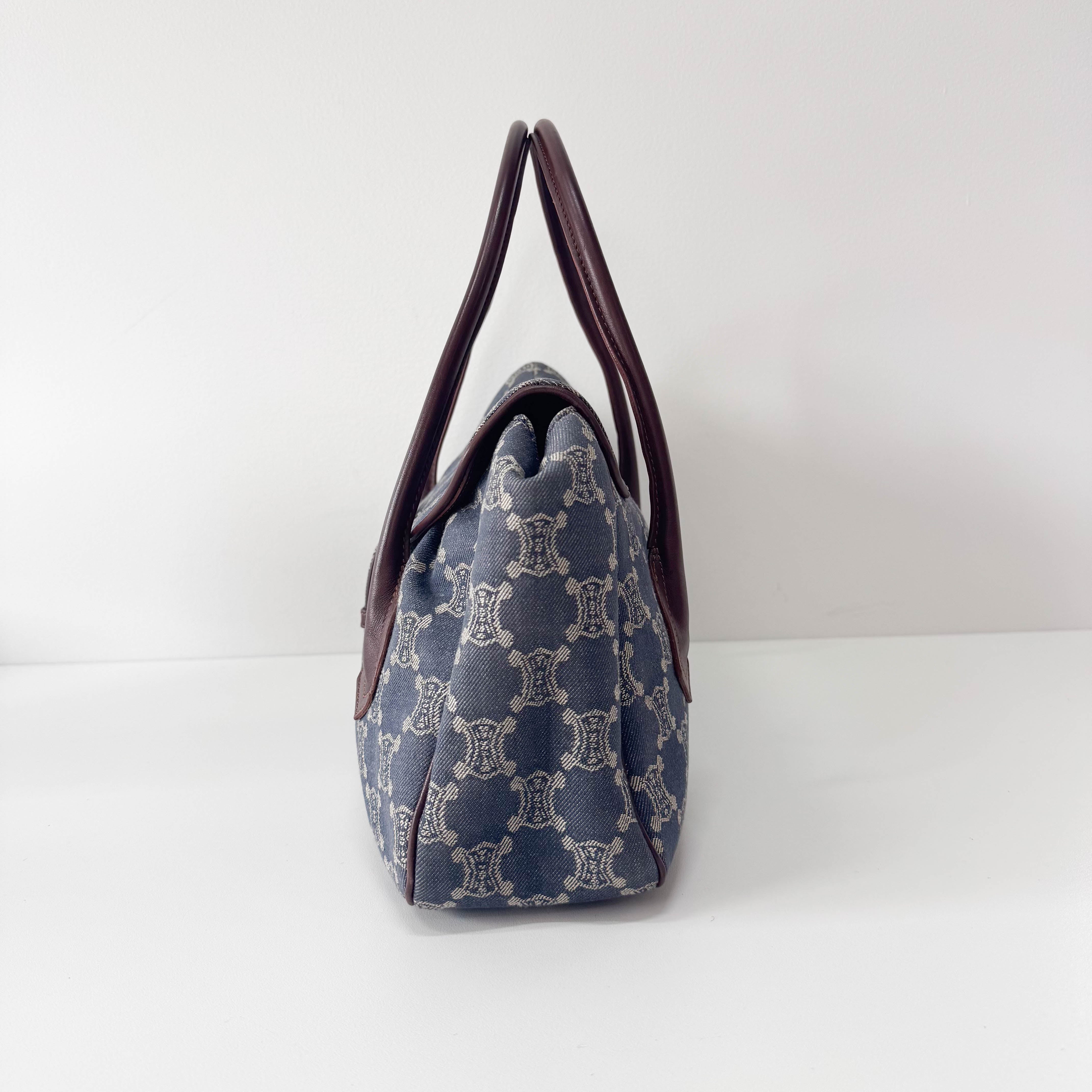Paris Macadam Denim Shoulder Bag