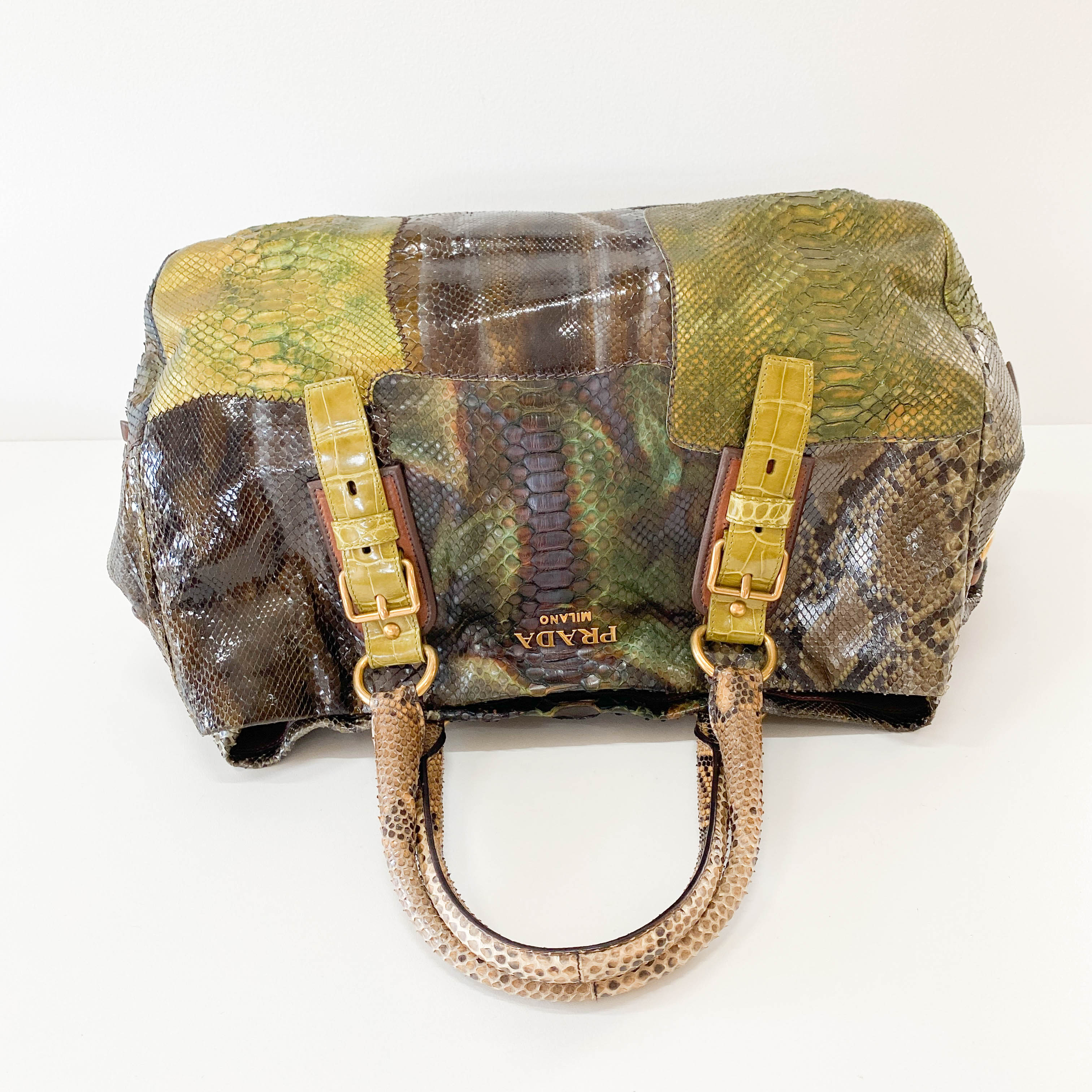 Green Lizard Leather Tote Bag