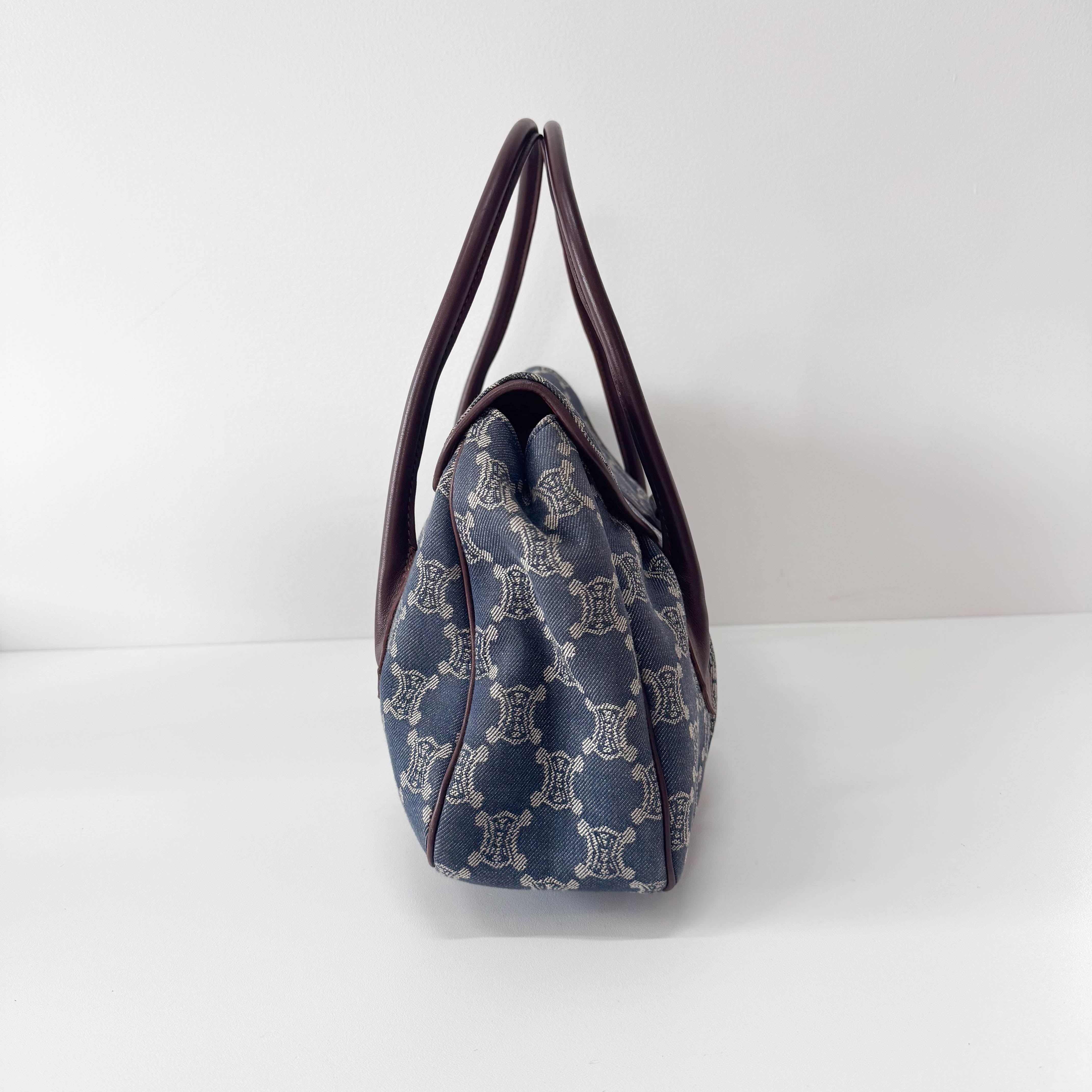 Paris Macadam Denim Shoulder Bag