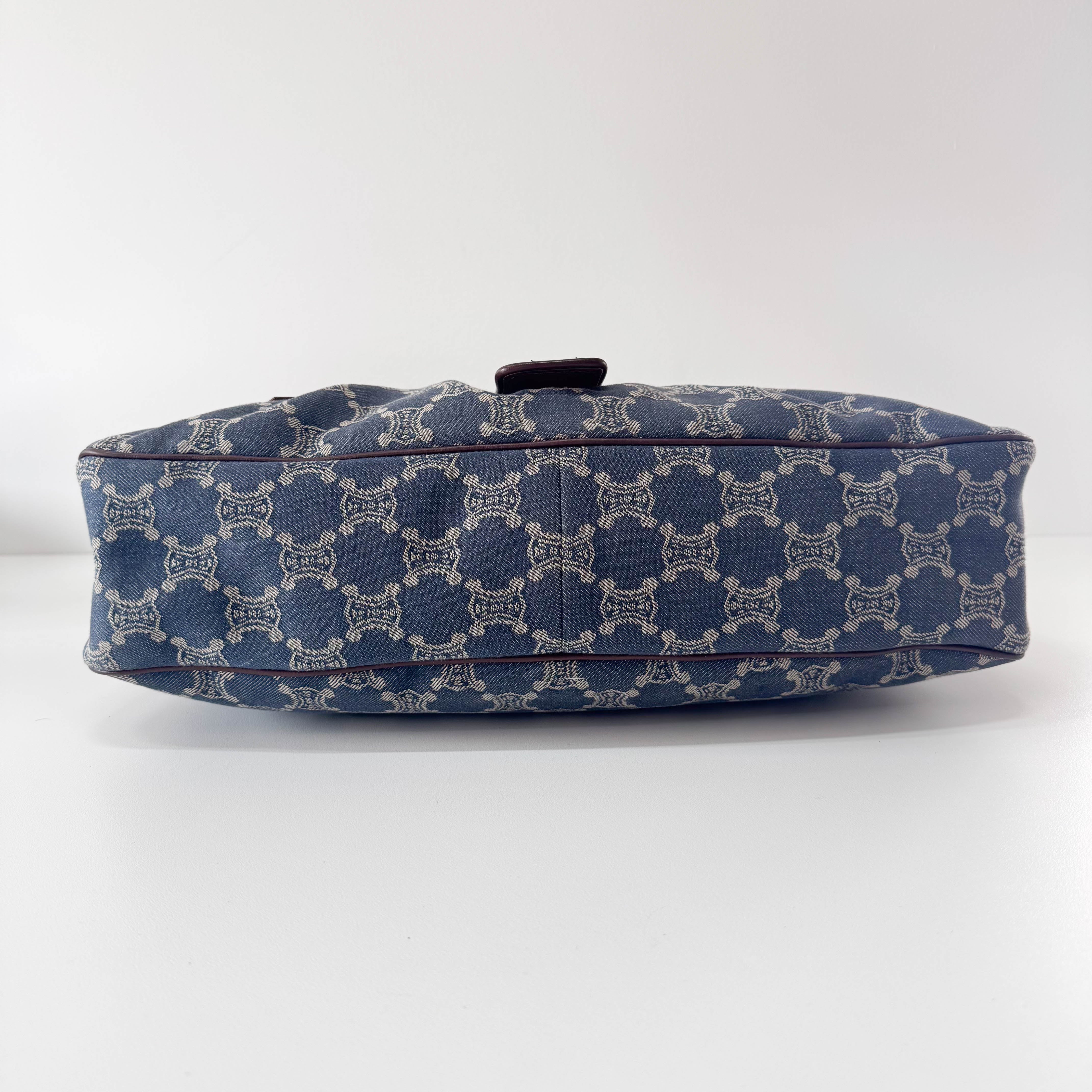 Paris Macadam Denim Shoulder Bag