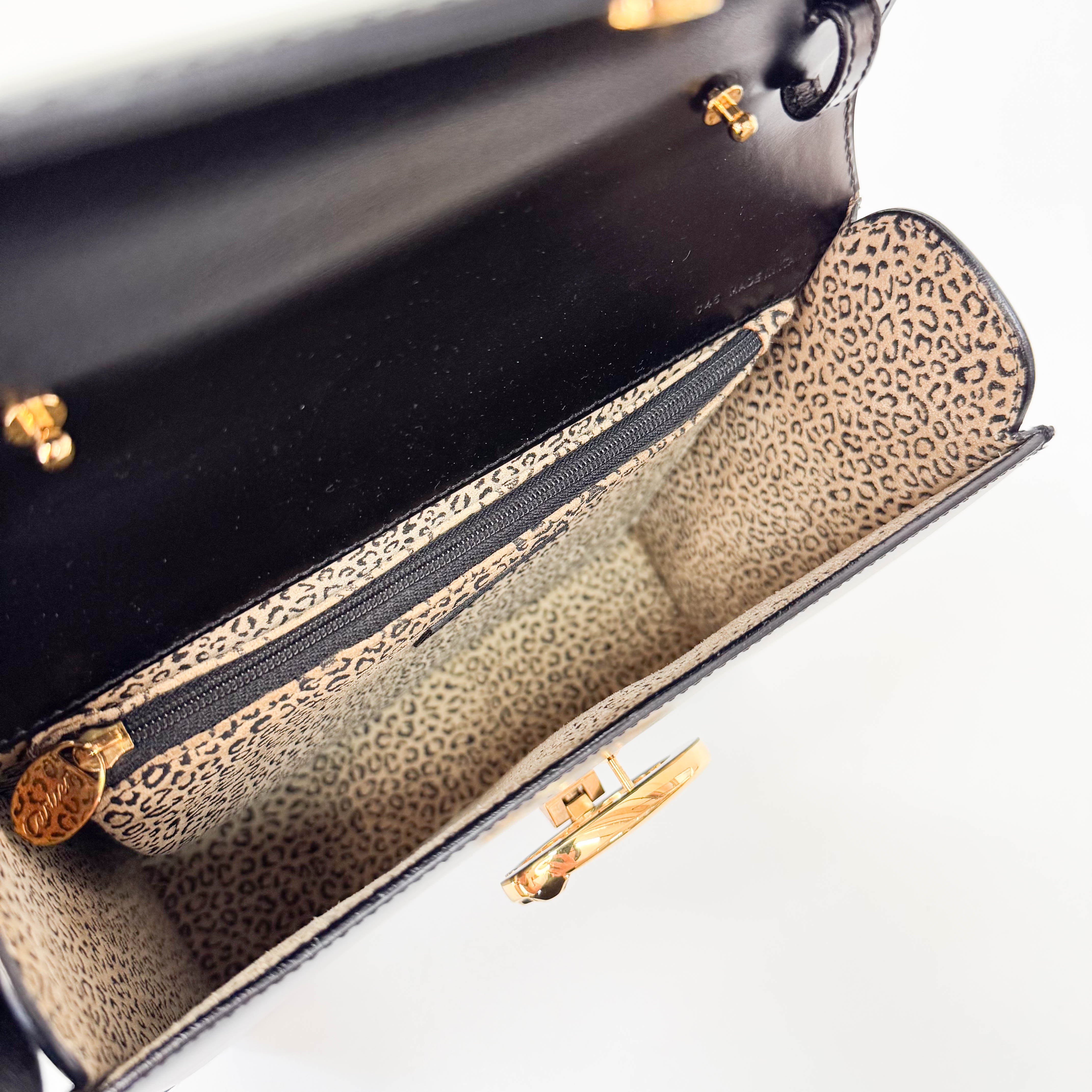 Panthere Black Leather Bag