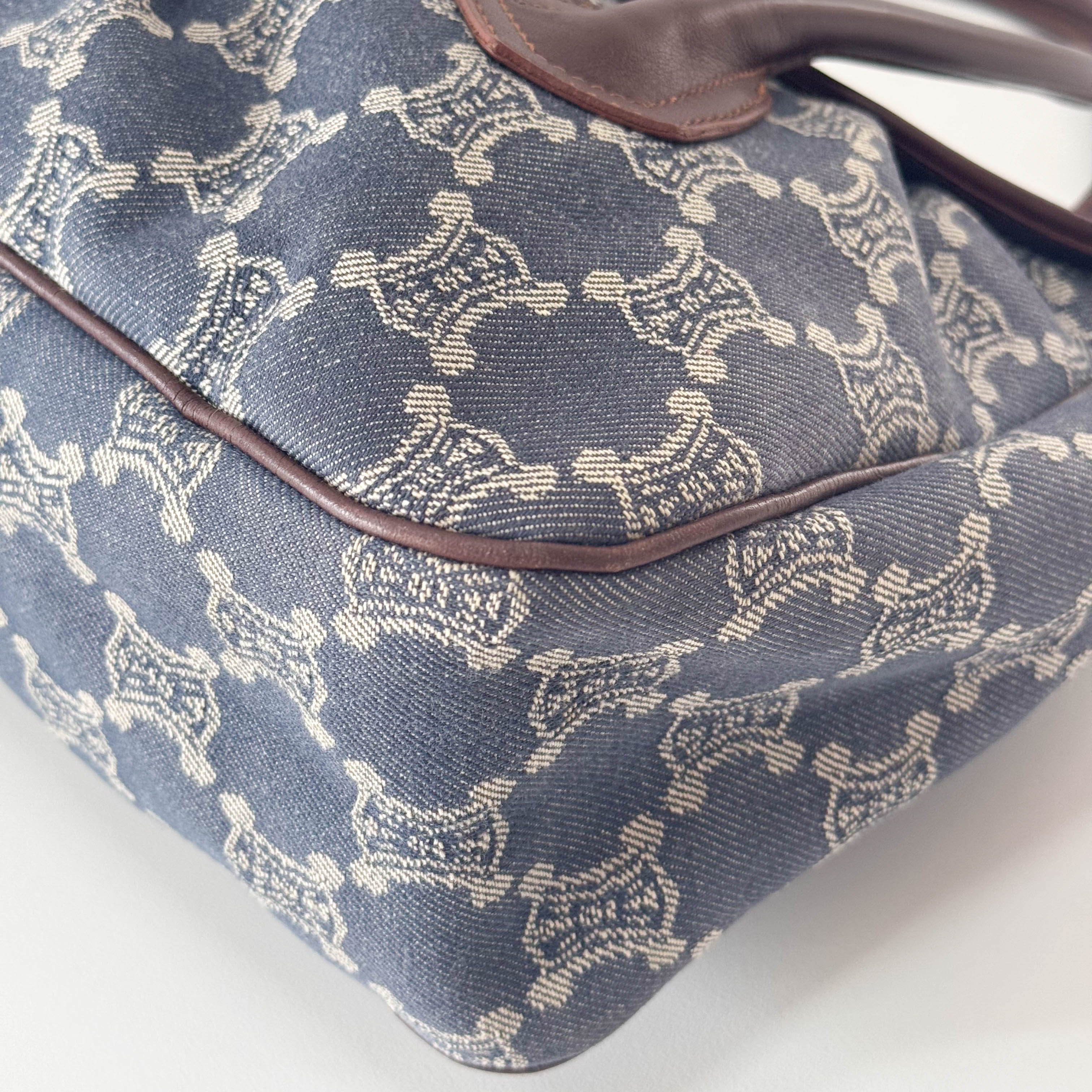 Paris Macadam Denim Shoulder Bag