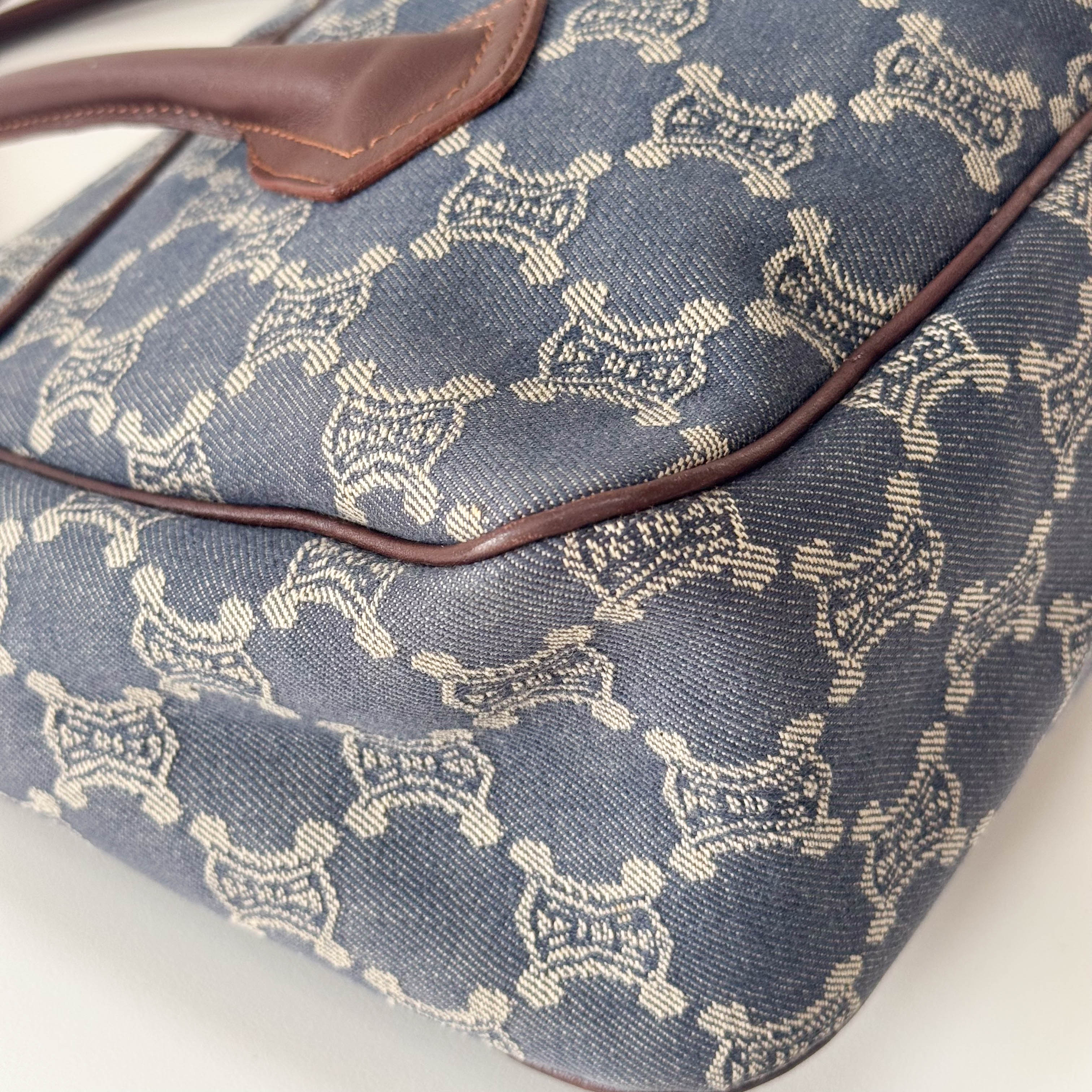 Paris Macadam Denim Shoulder Bag