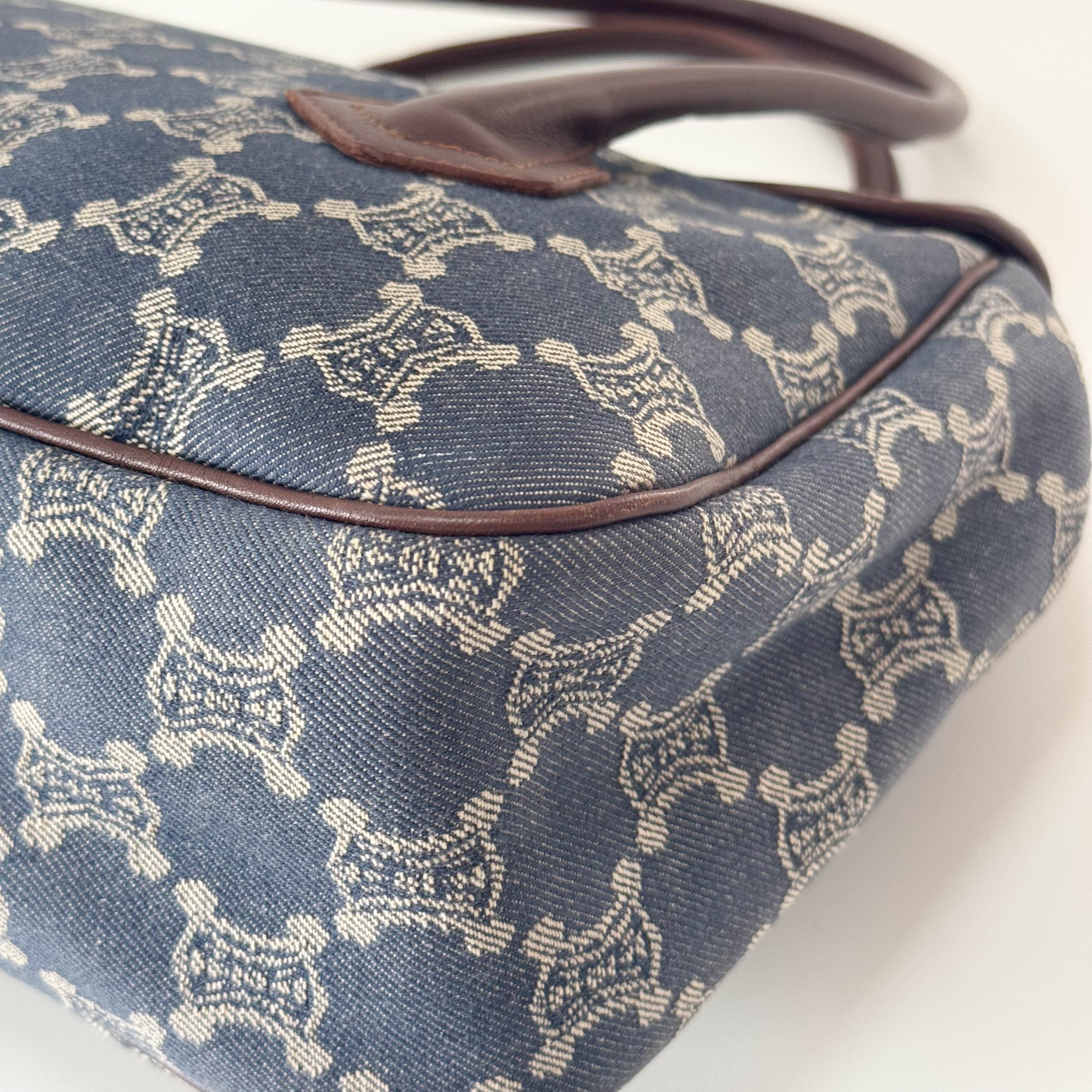 Paris Macadam Denim Shoulder Bag