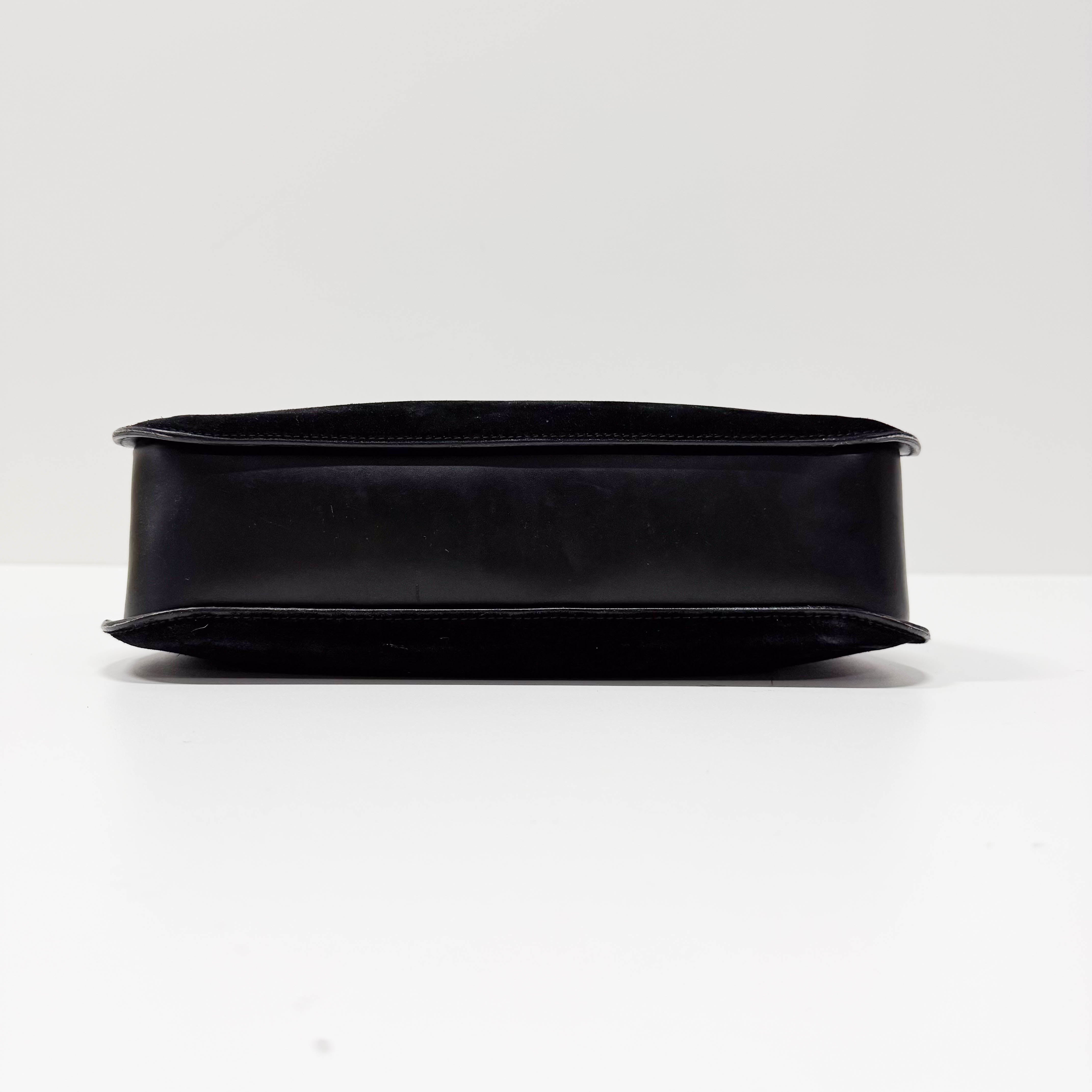 Black Suede Hobo Shoulder Bag