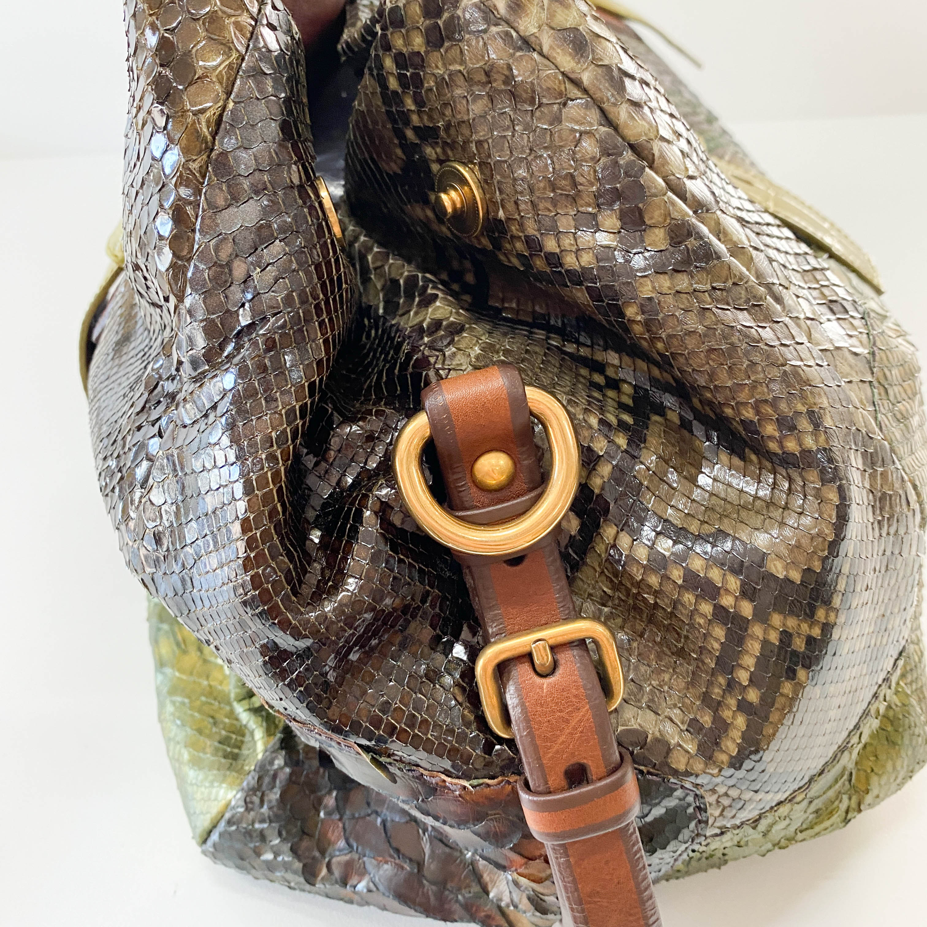 Green Lizard Leather Tote Bag