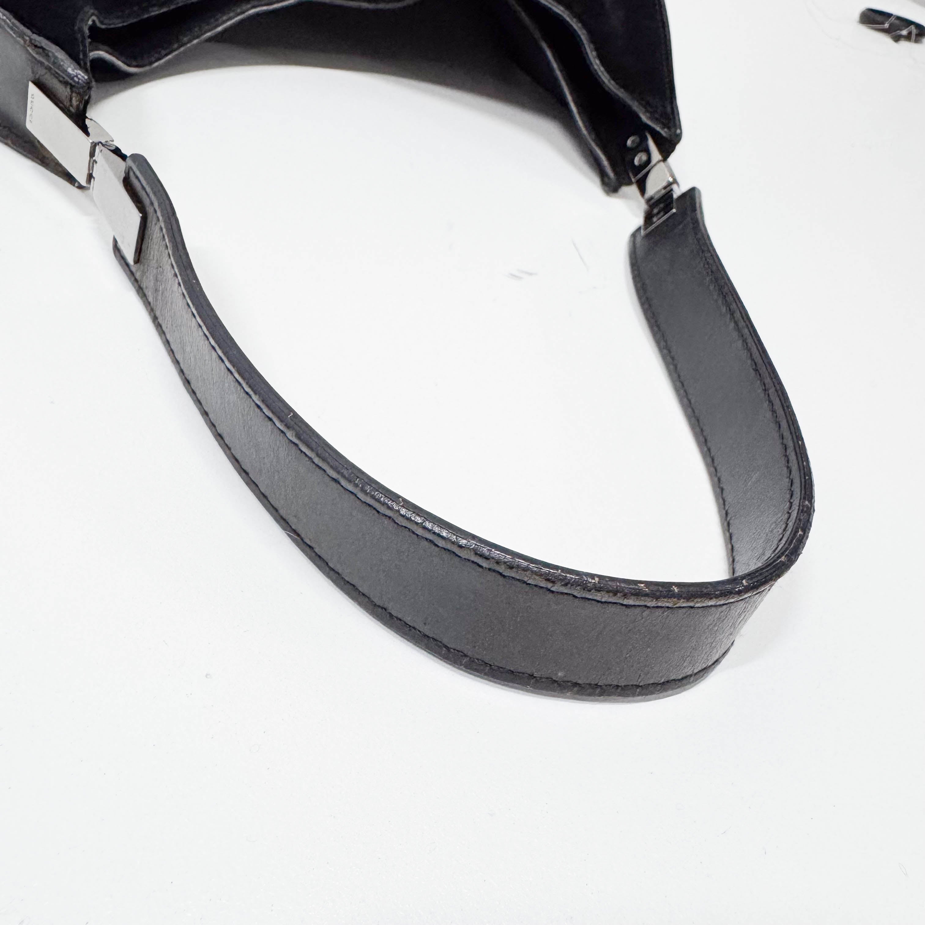 Black Suede Hobo Shoulder Bag