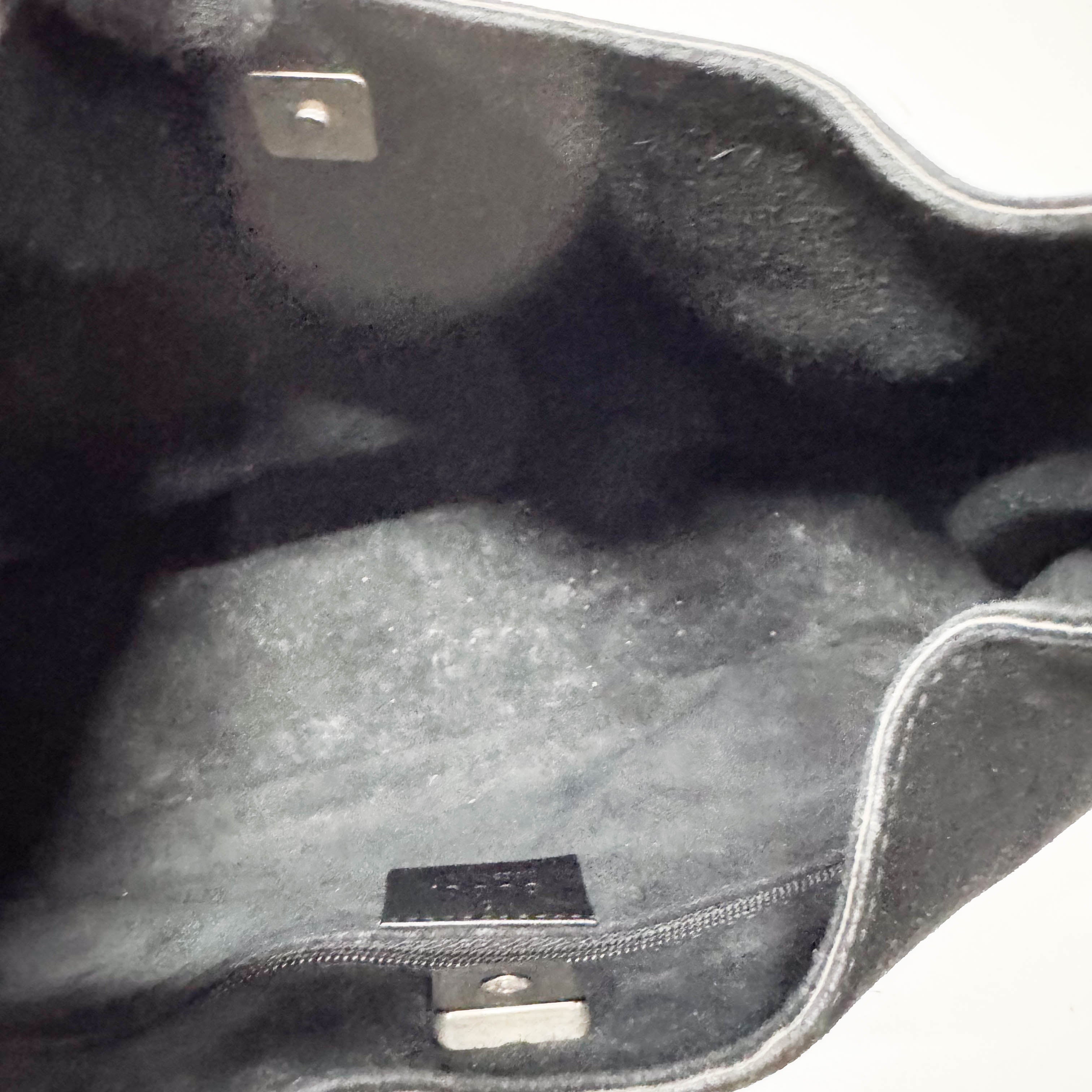 Black Suede Hobo Shoulder Bag