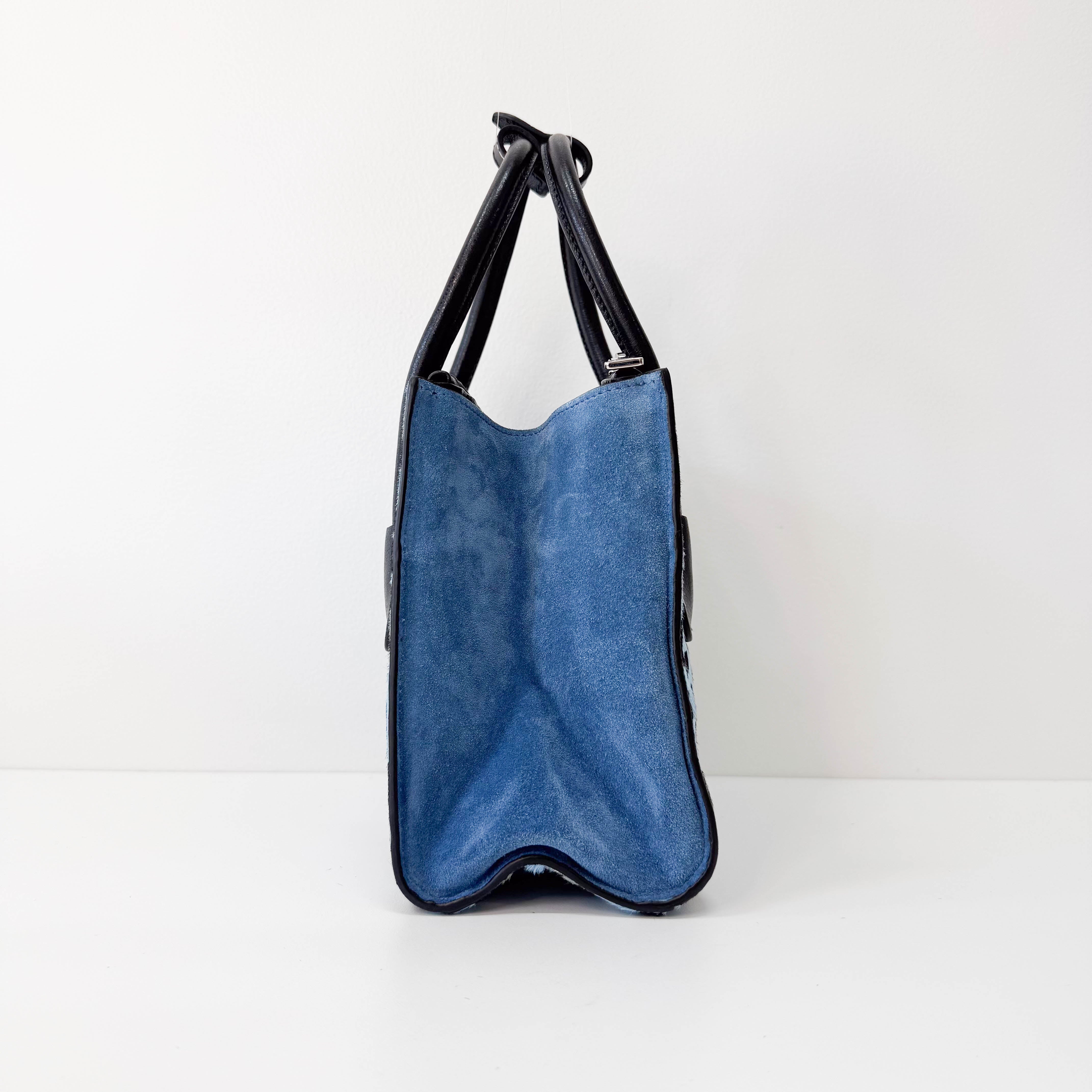 Blue Leopard Pony Hair Bag