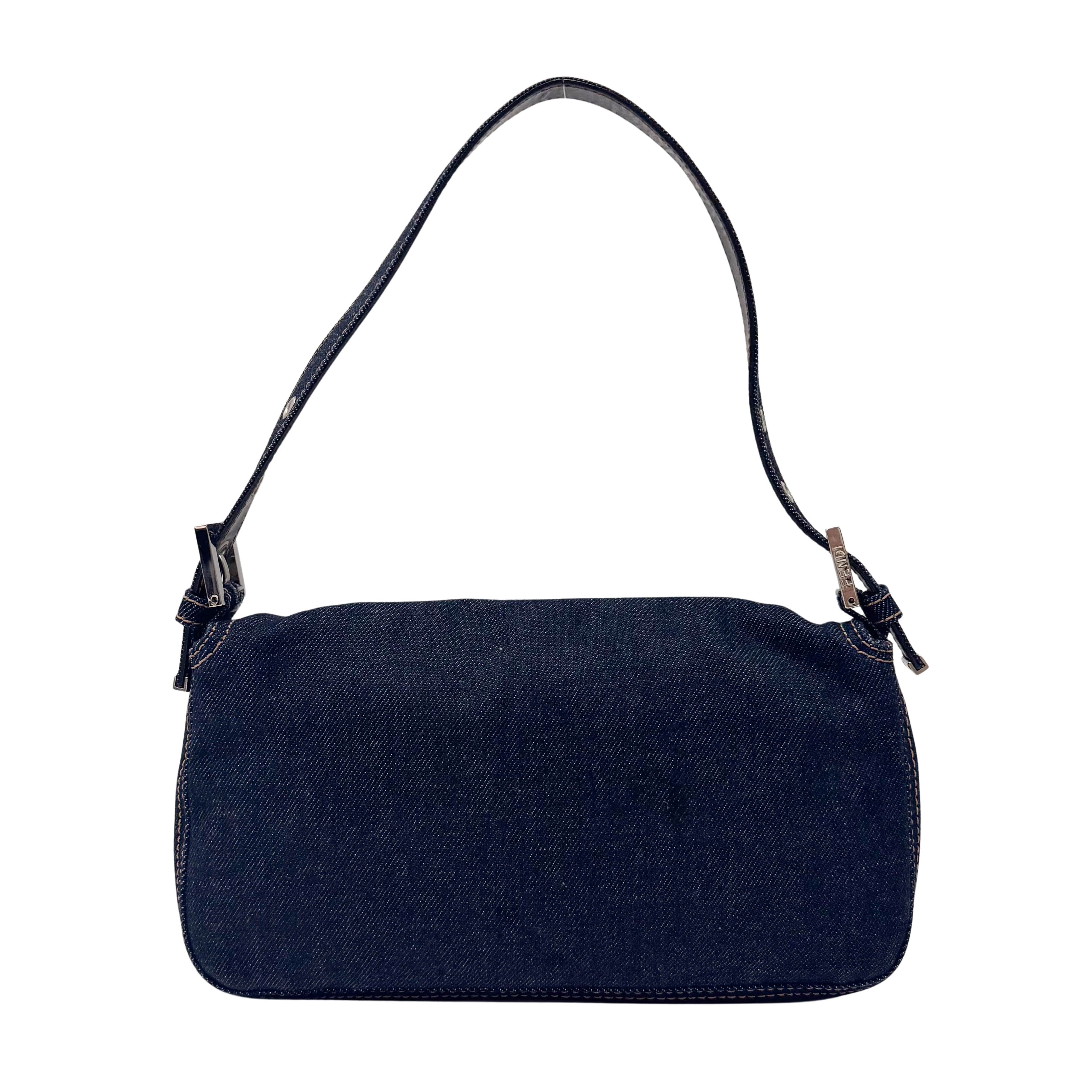 Baguette Denim Shoulder Bag