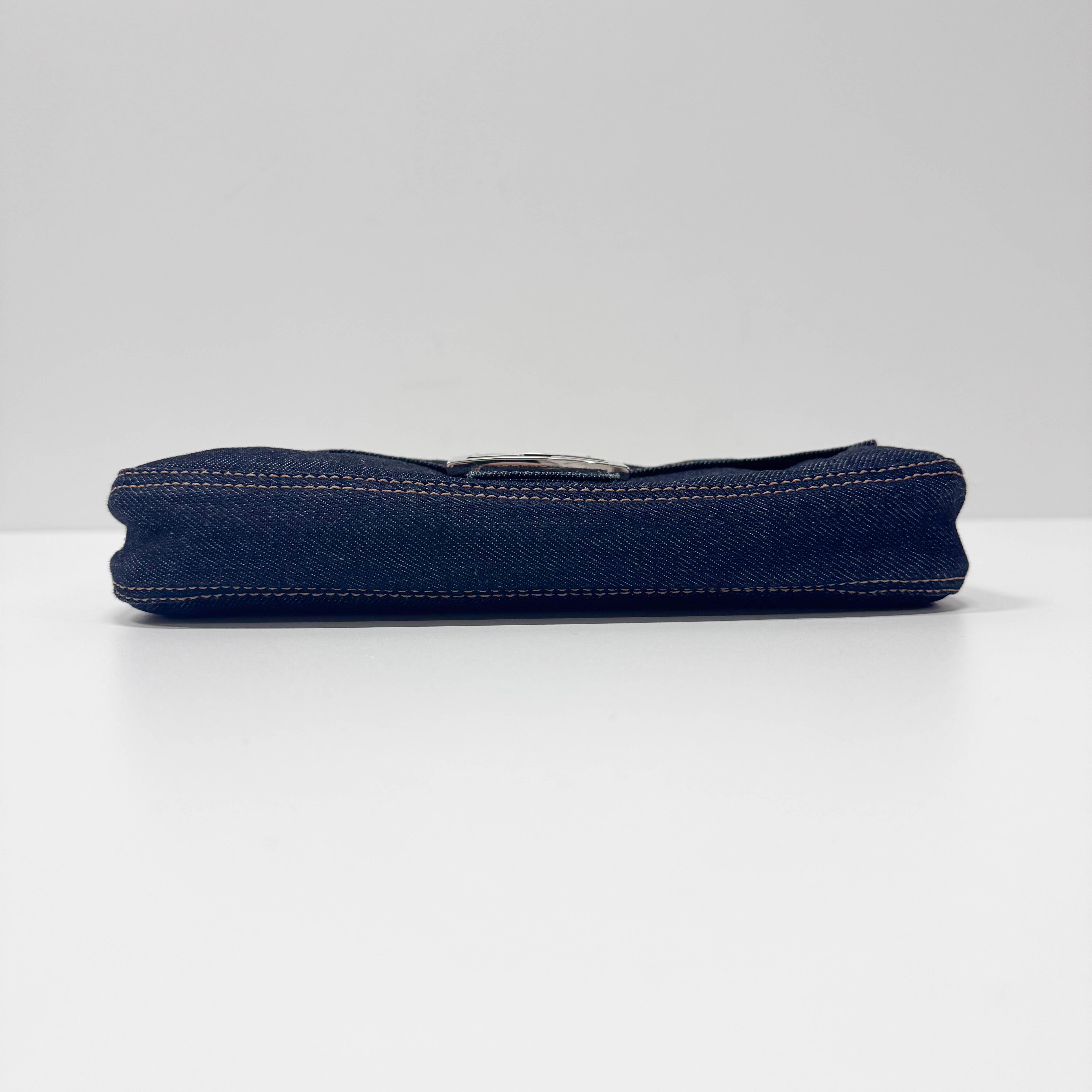 Baguette Denim Shoulder Bag