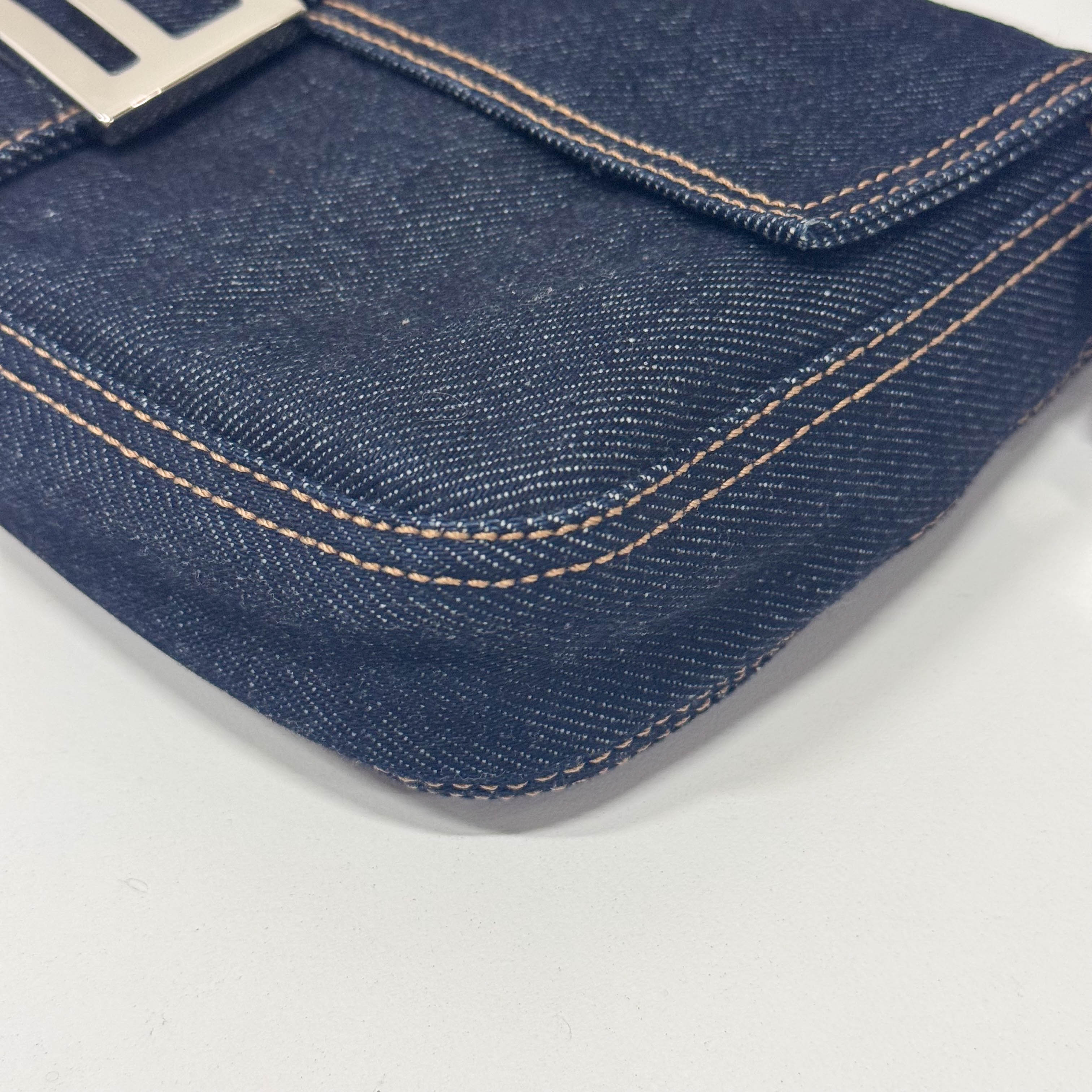 Baguette Denim Shoulder Bag