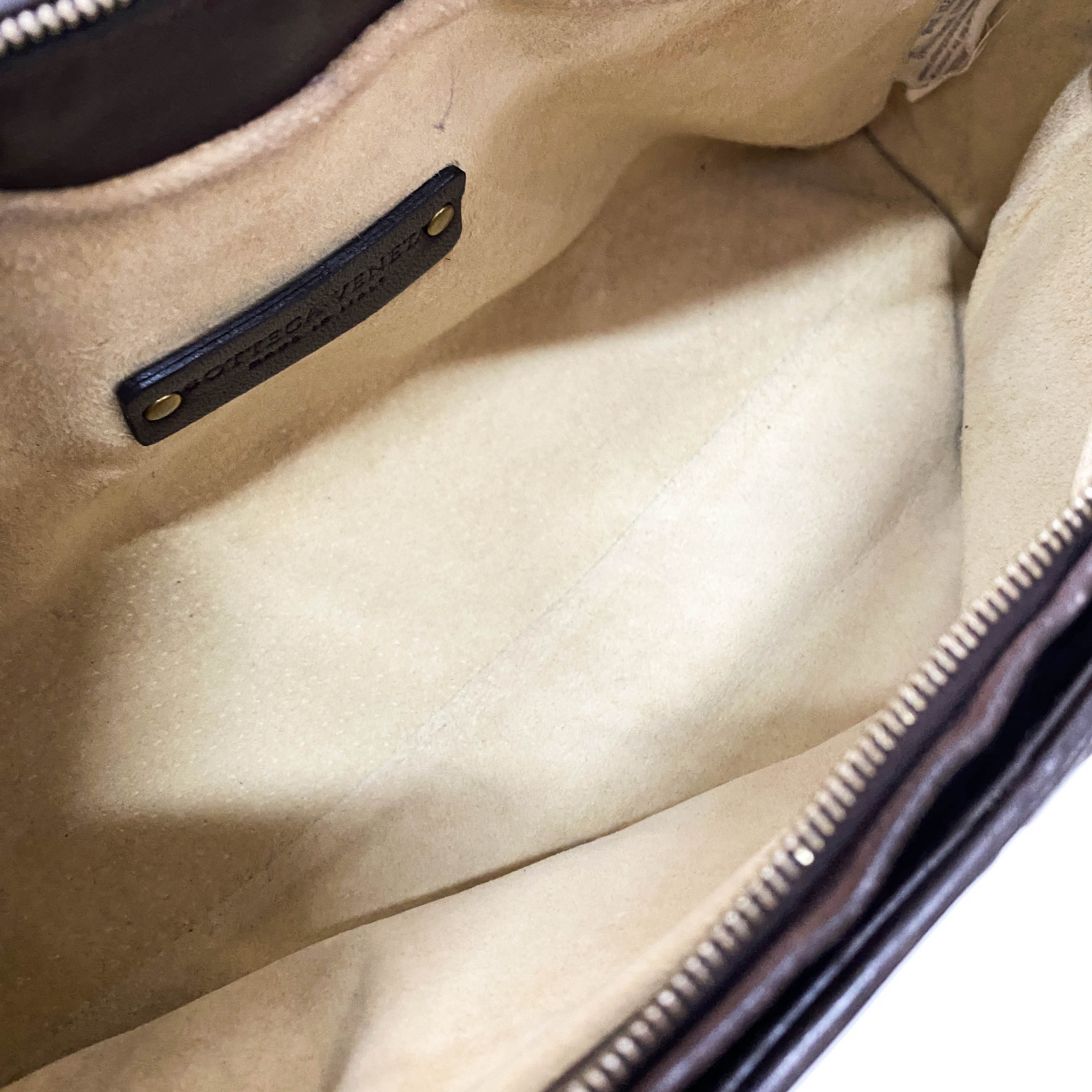 Intrecciato Brown Leather Shoulder Bag