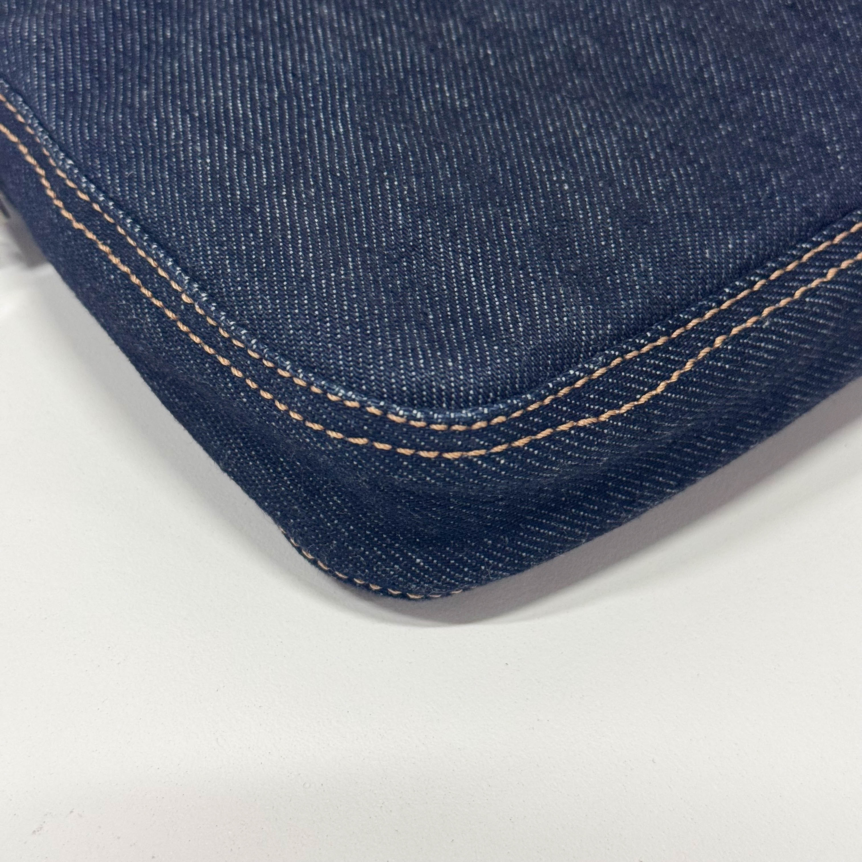 Baguette Denim Shoulder Bag