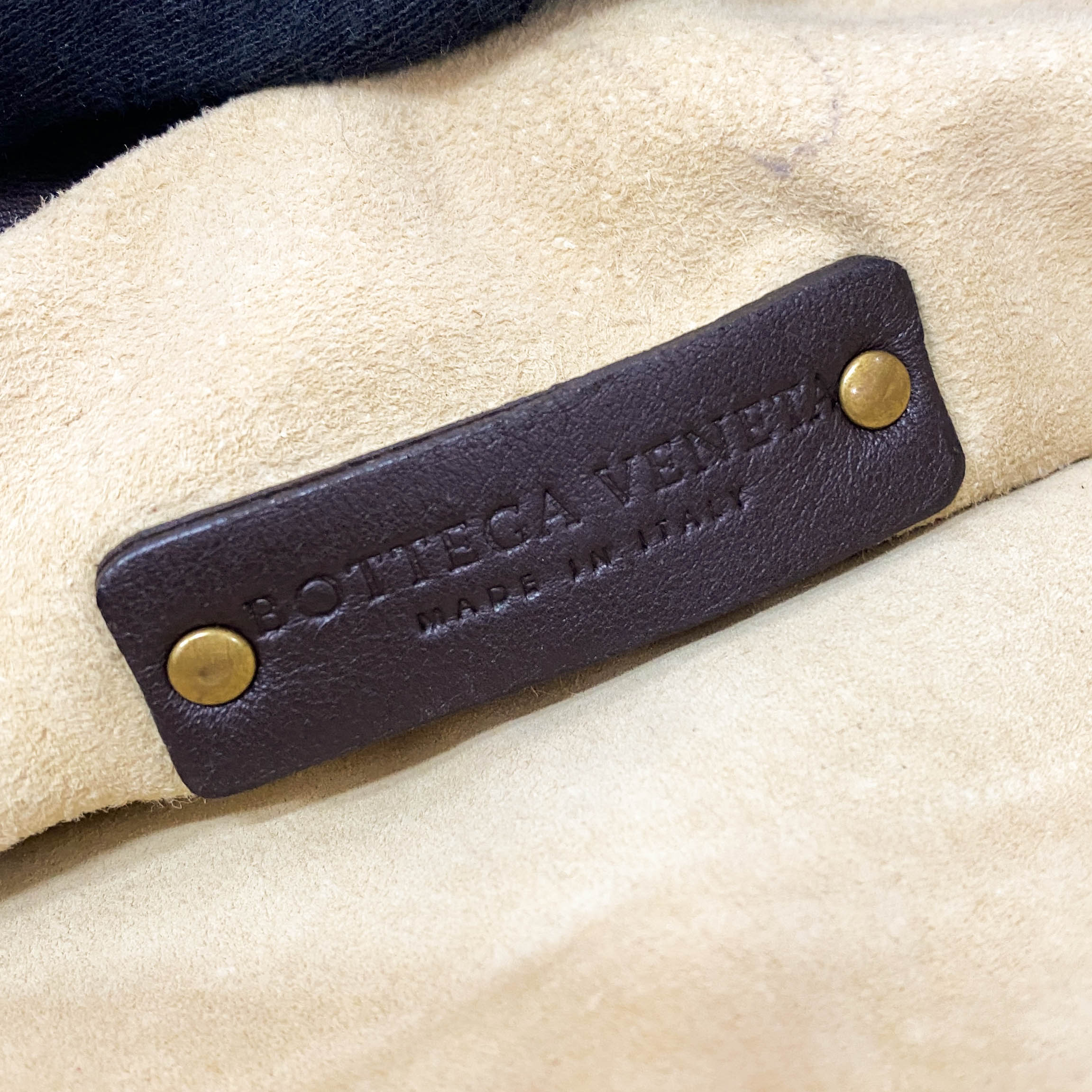 Intrecciato Brown Leather Shoulder Bag