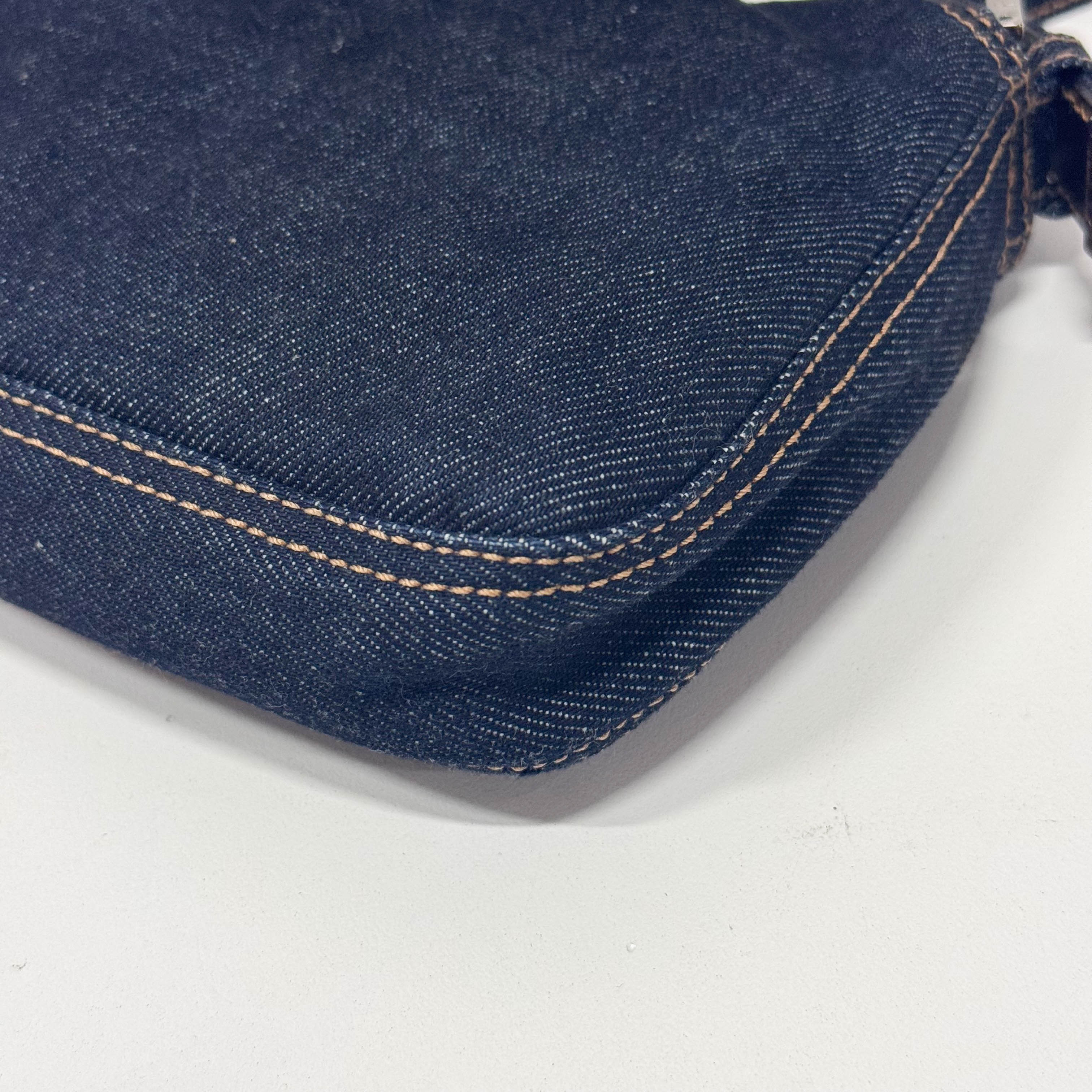 Baguette Denim Shoulder Bag