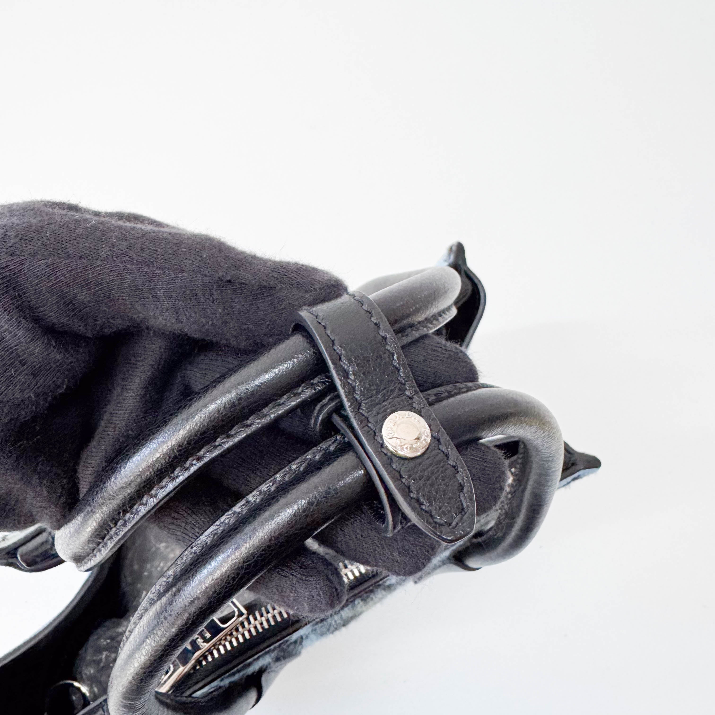 Blue Leopard Pony Hair Bag