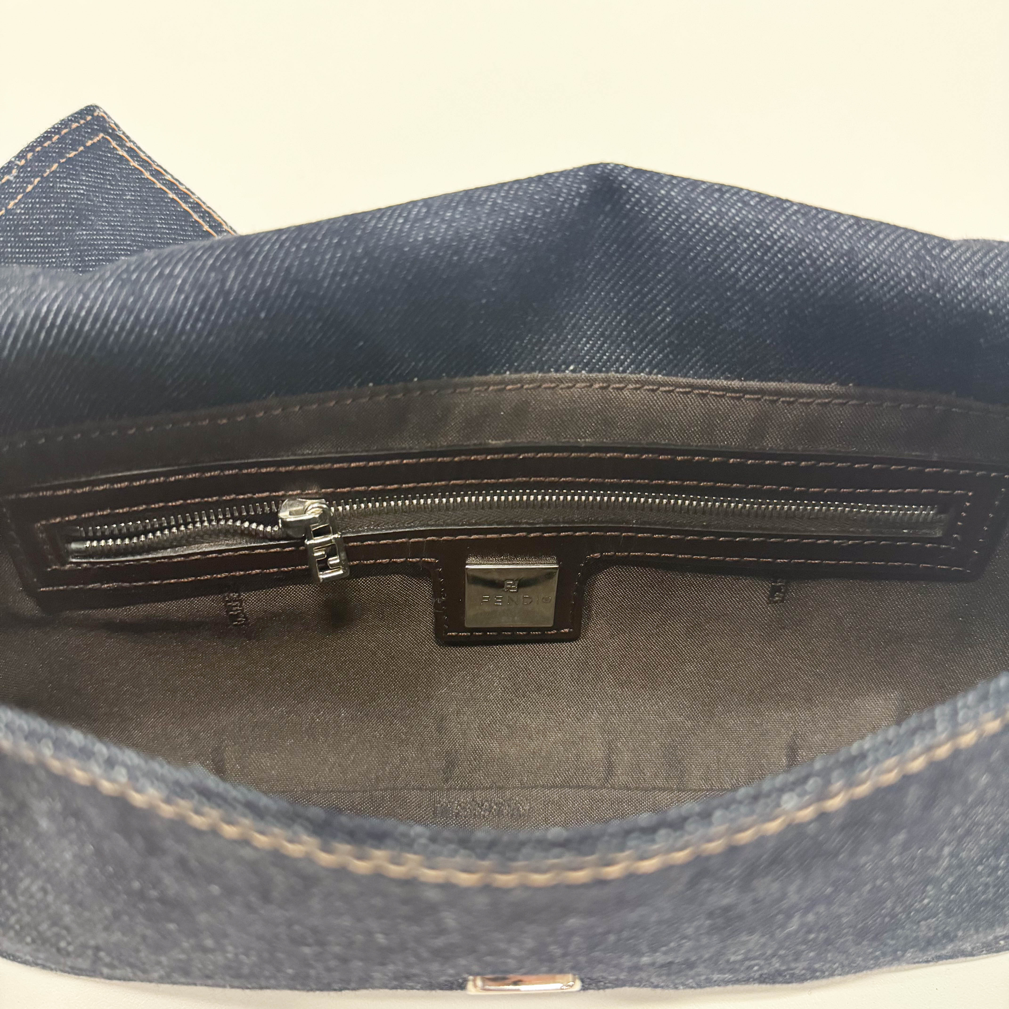 Baguette Denim Shoulder Bag