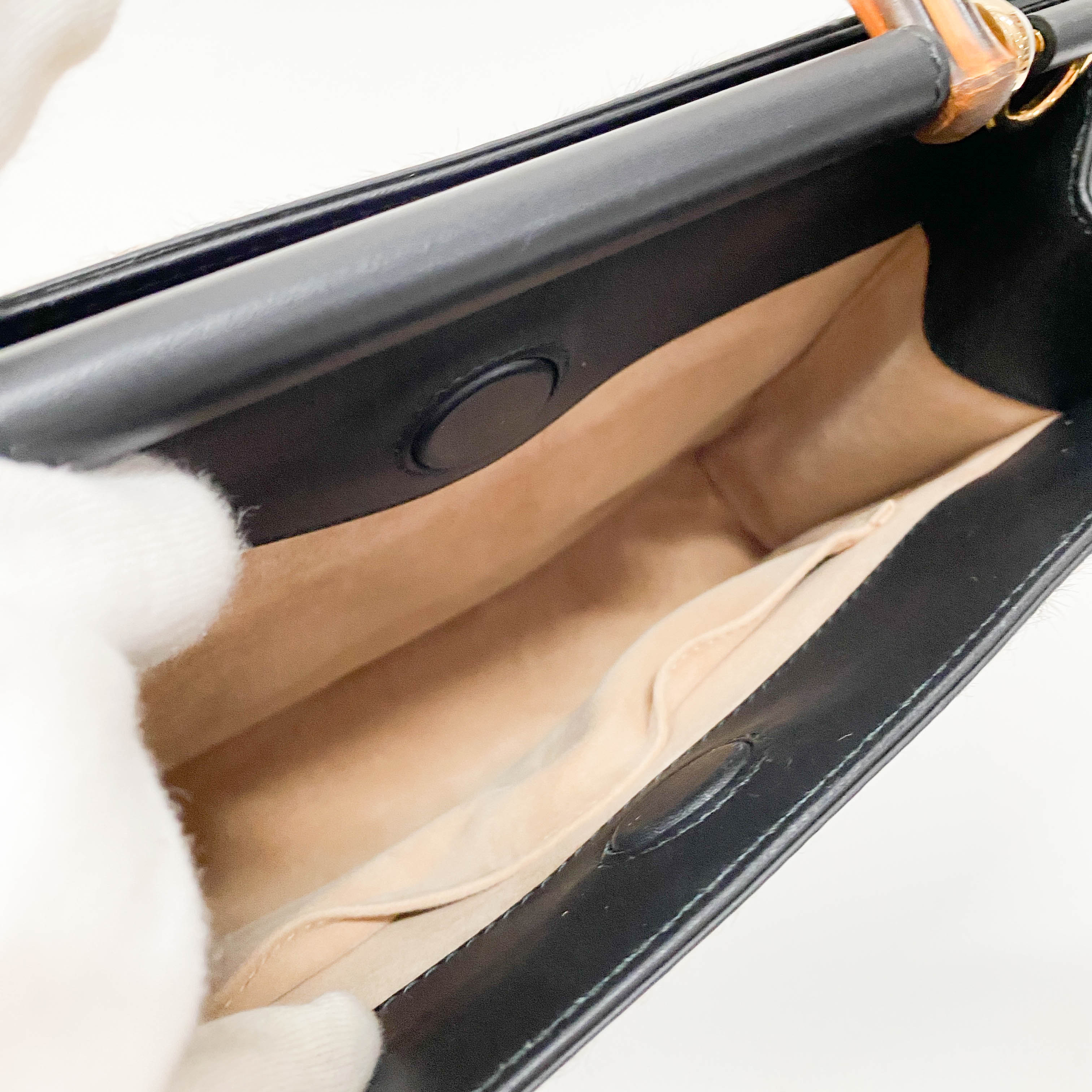 Nymphaea Leopard Calf Hair Bamboo Handle Bag